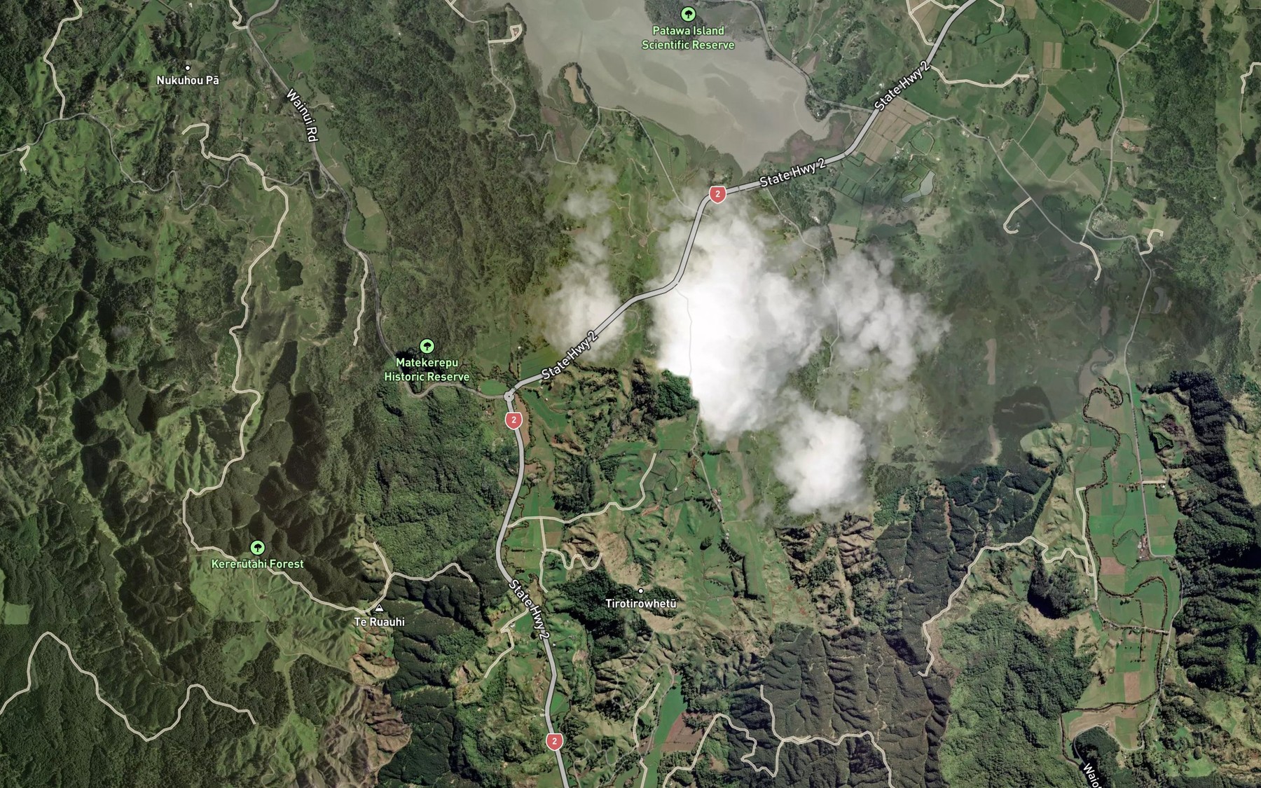 Satellite map of the Kutarere Stream