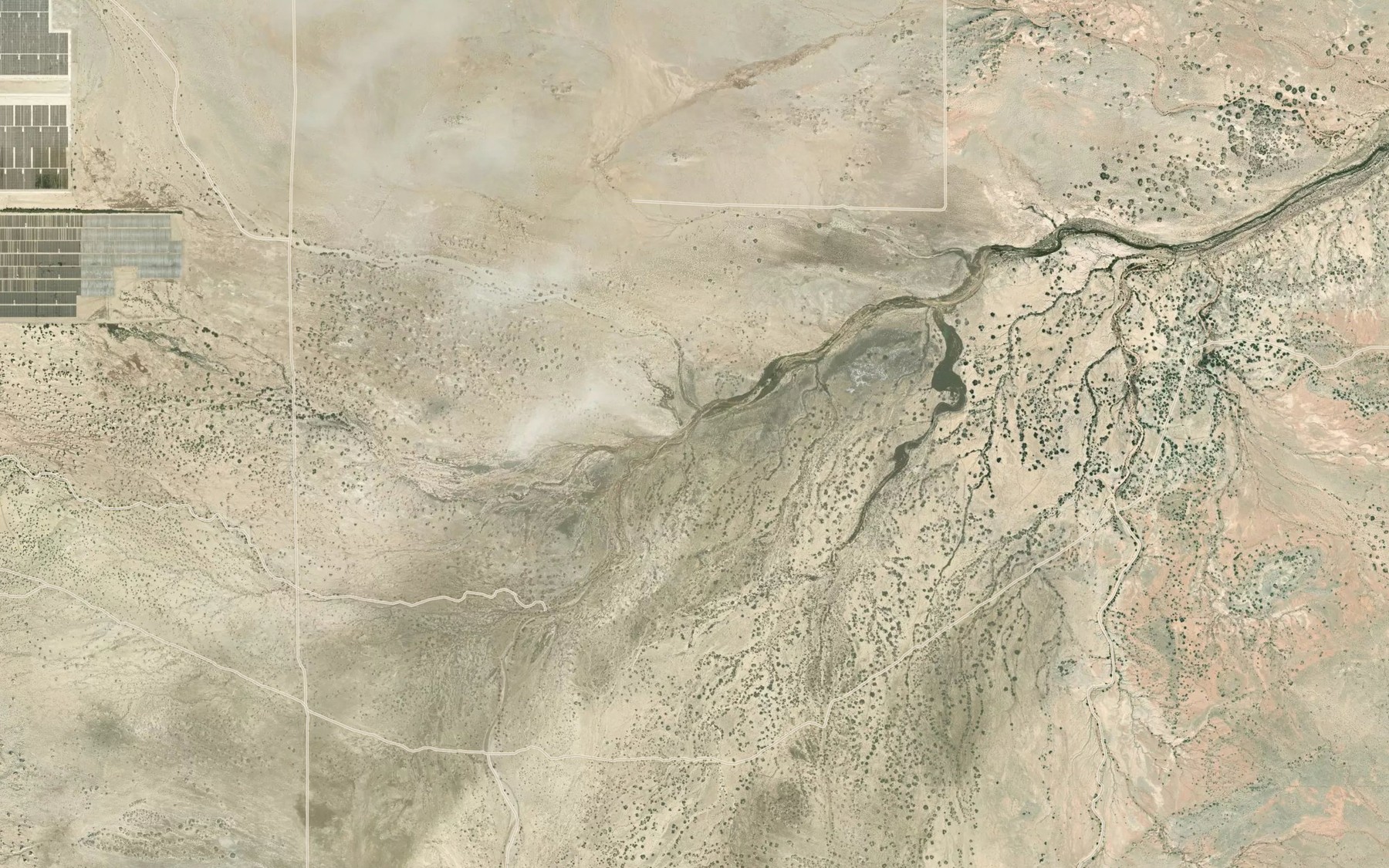Satellite map of the Tarantula Wash