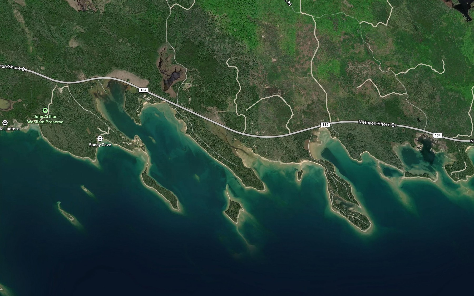 Satellite map of the Beaver Tail Creek