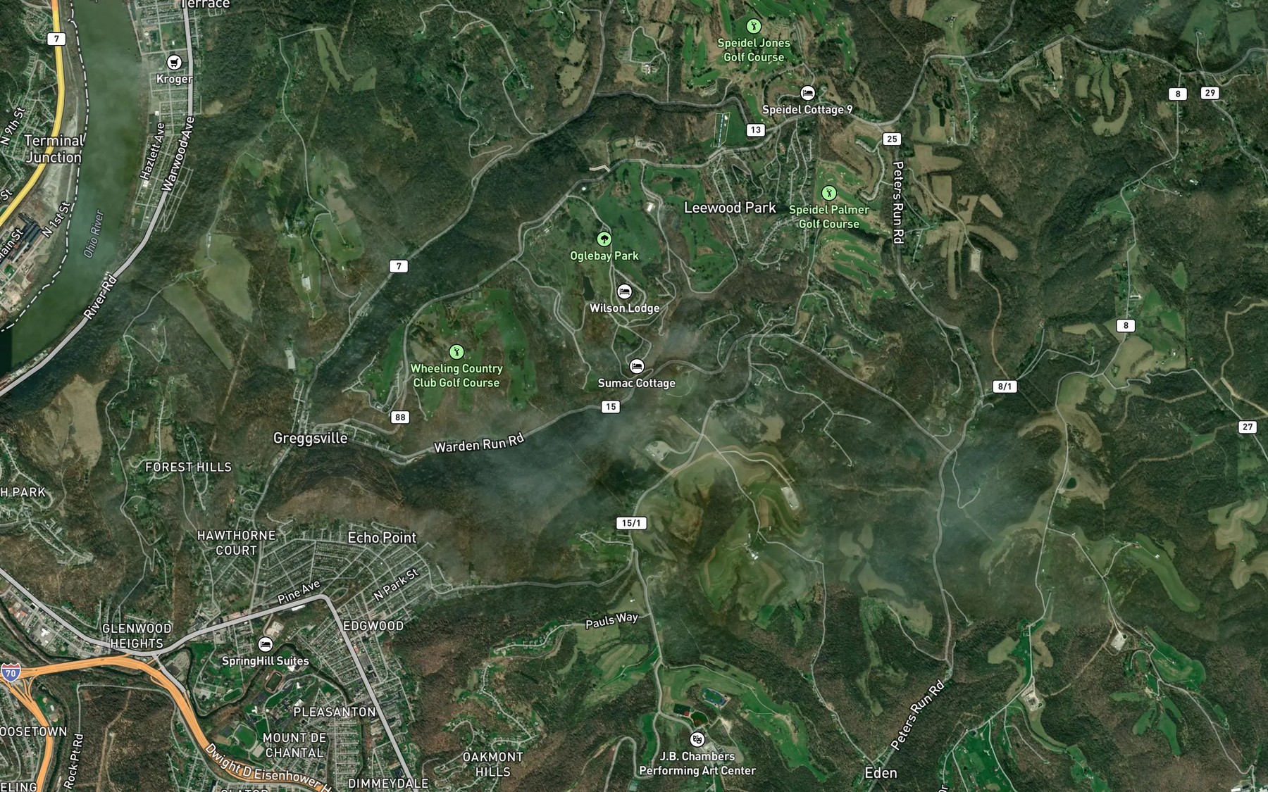 Satellite map of the Oglebay Drive Spring