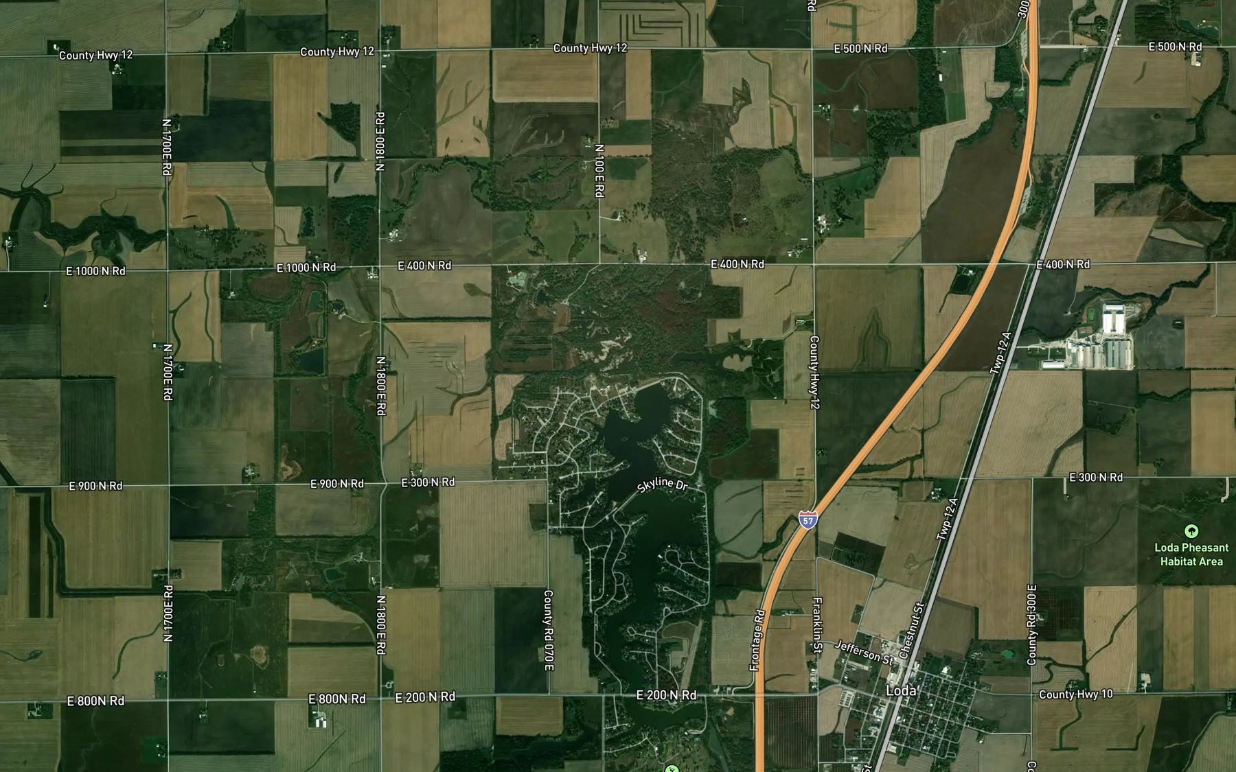 Satellite map of the Bayles Lake