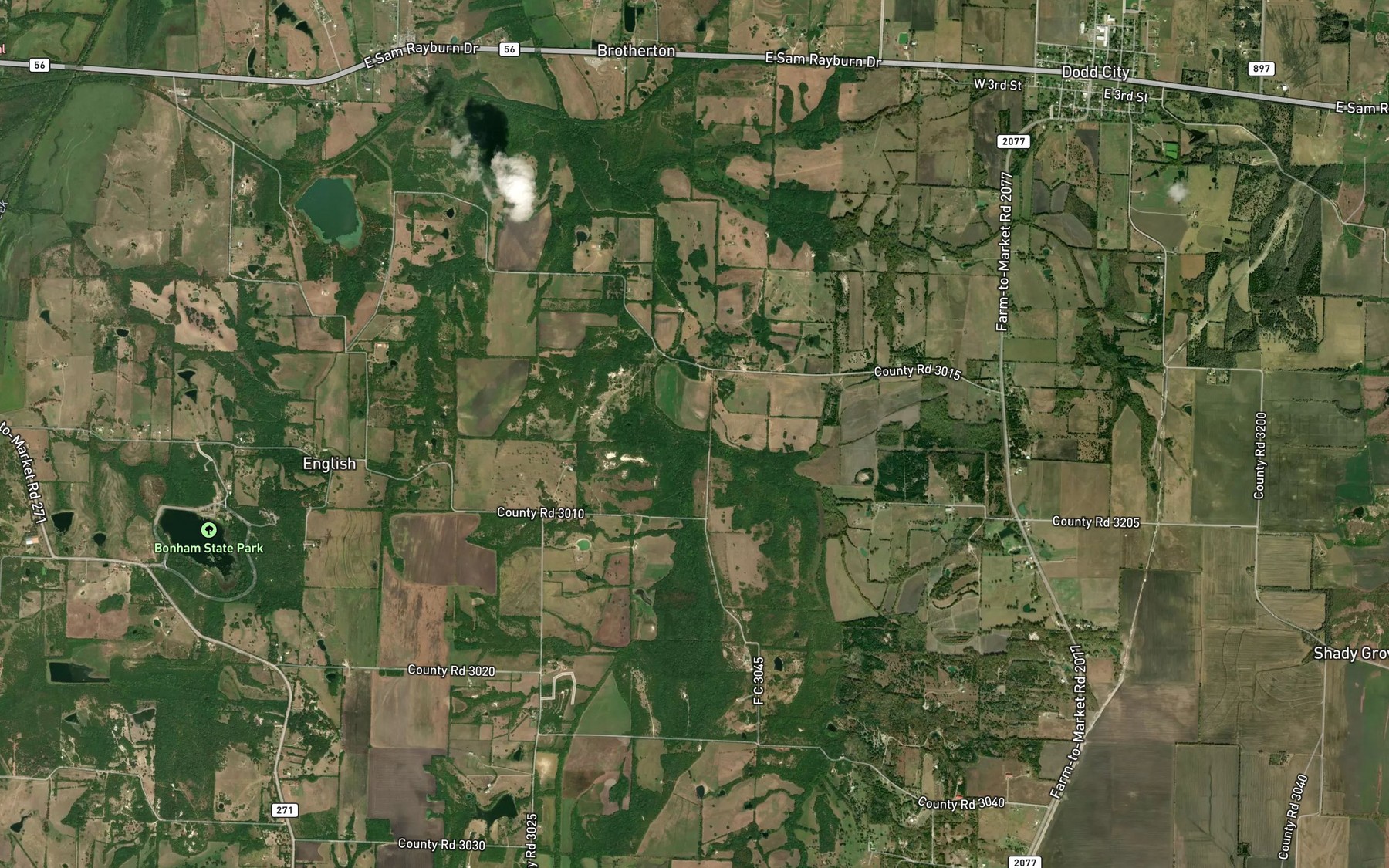 Satellite map of the Polecat Creek