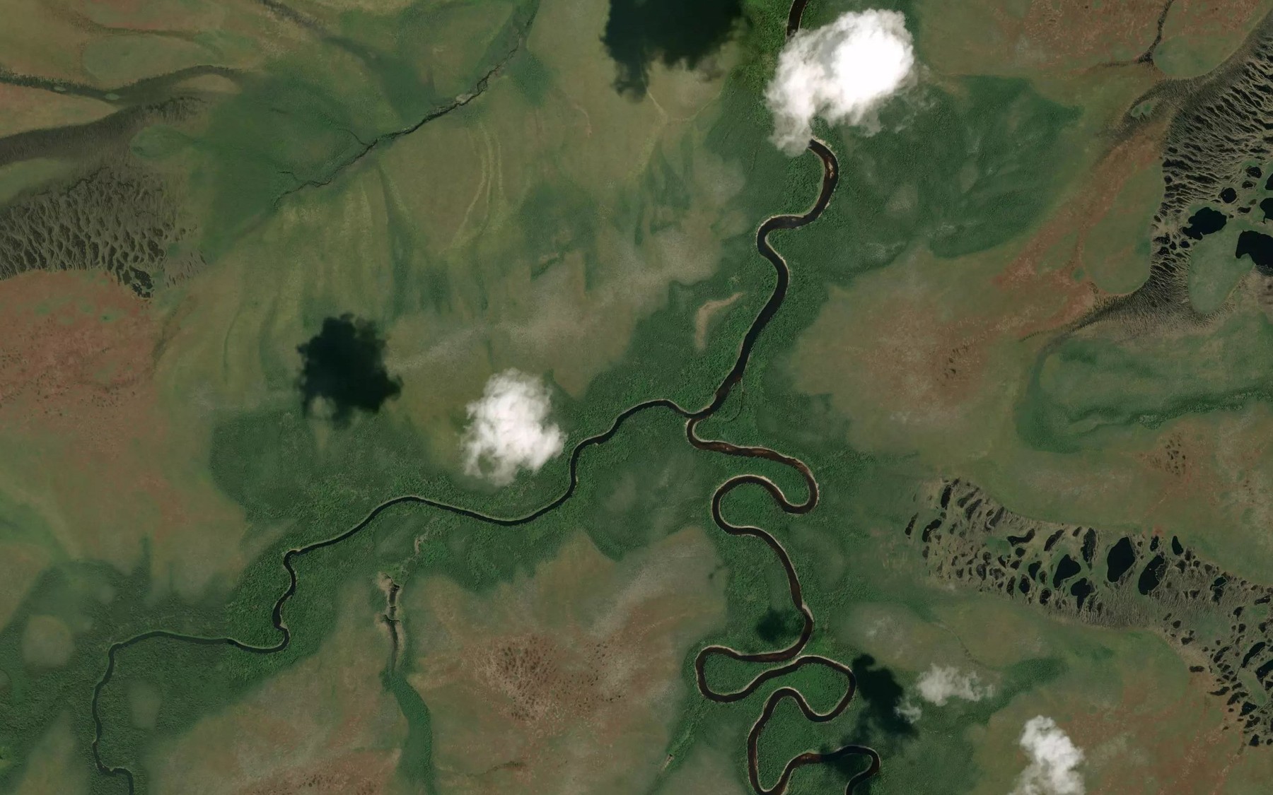 Satellite map of the Awagakama River