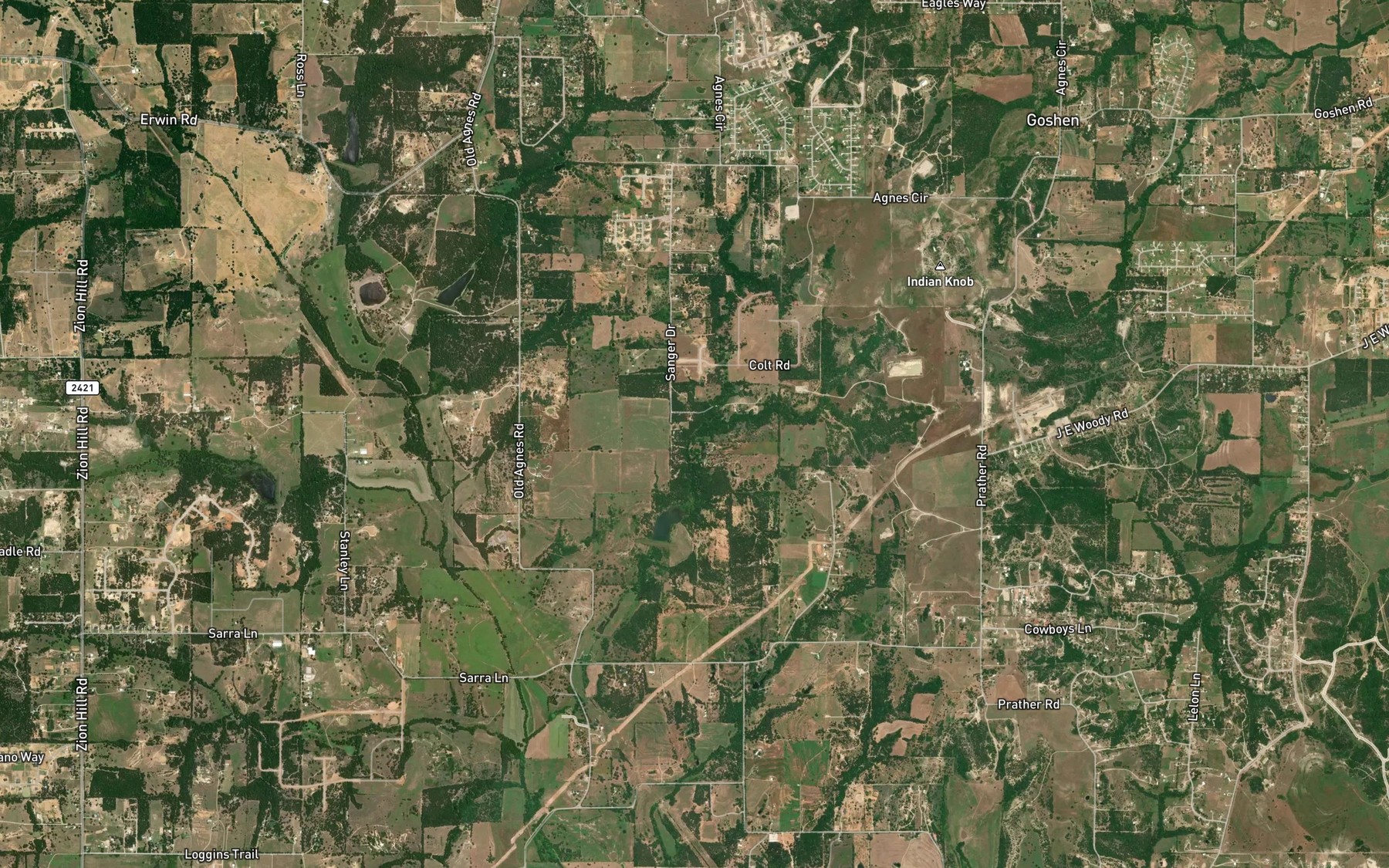Satellite map of the Linnehan Branch