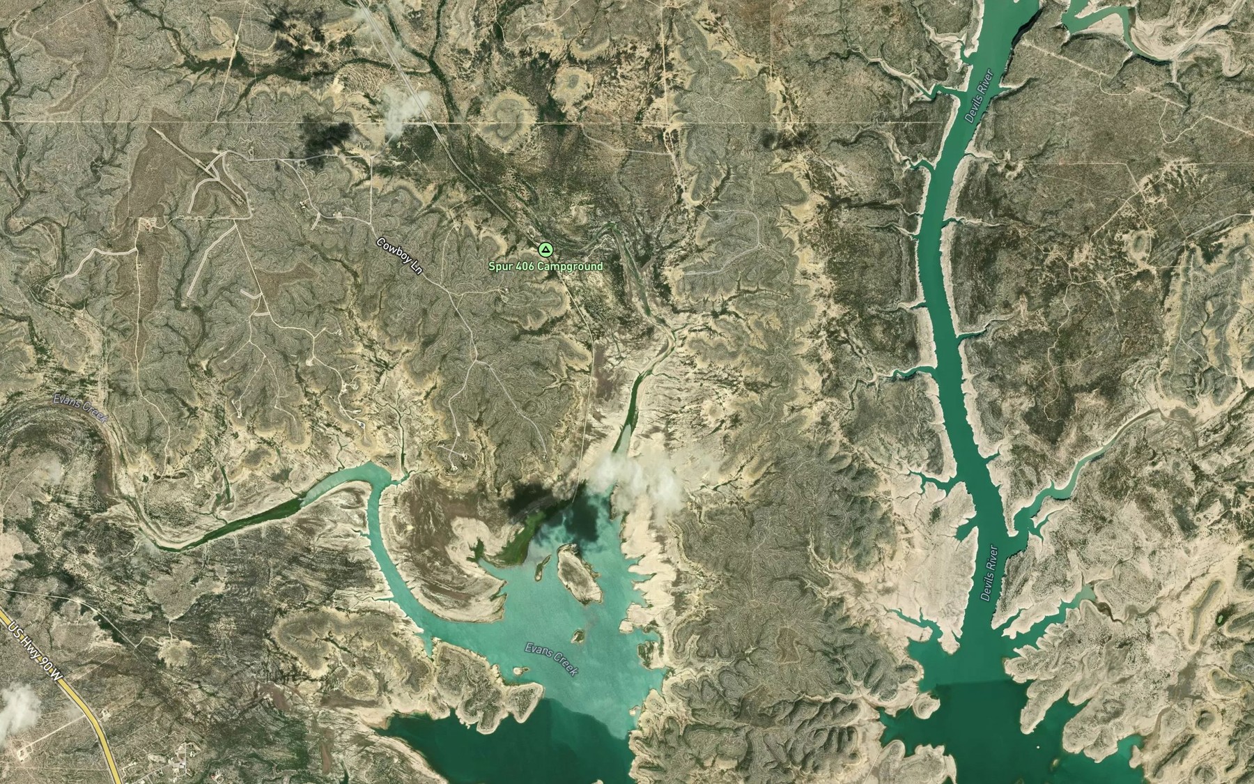 Satellite map of the California Creek