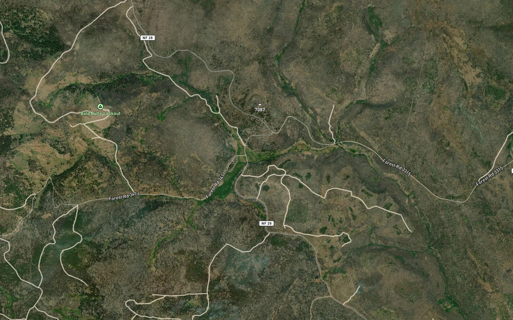 Satellite map of the North Creek