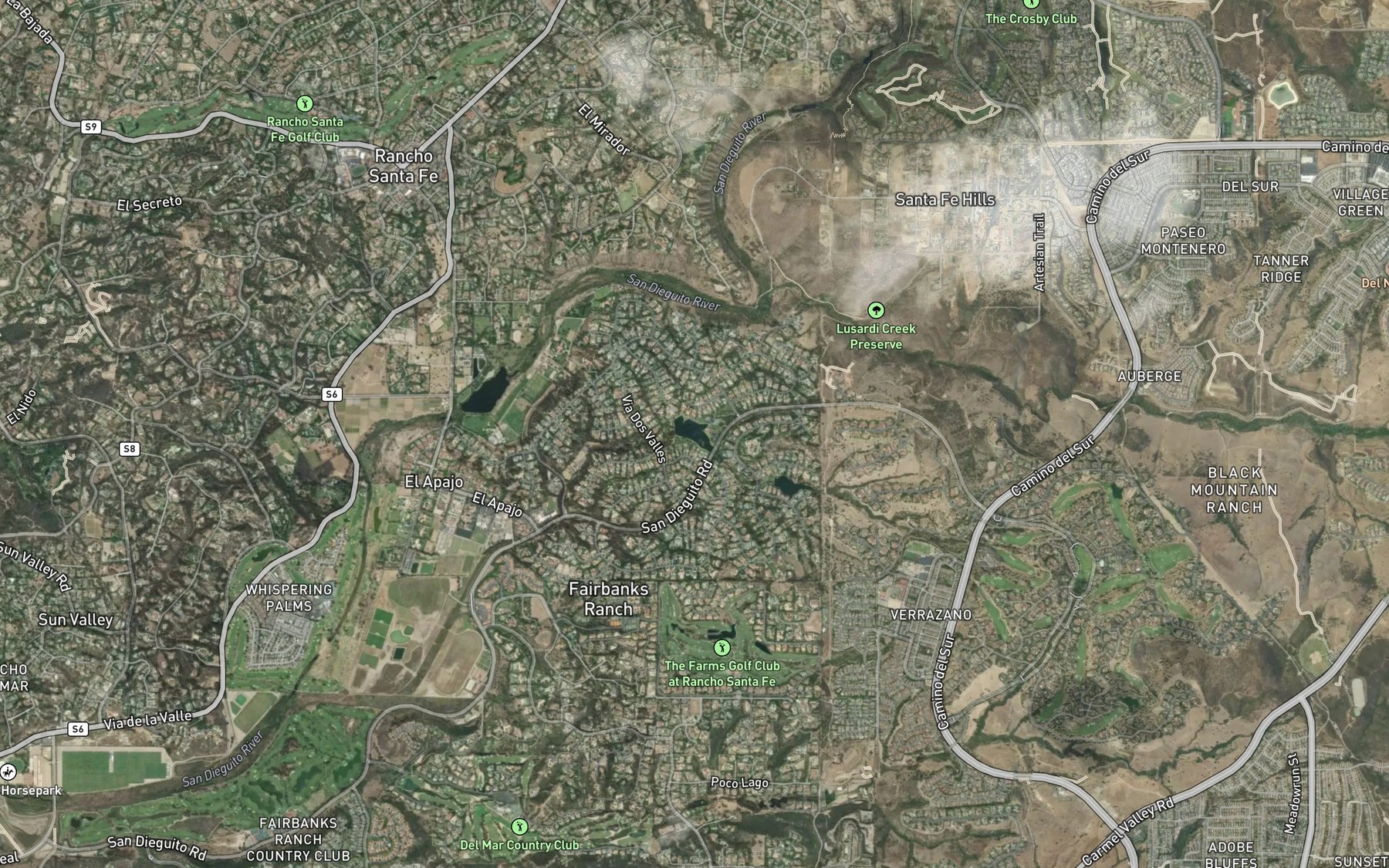 Satellite map of the Fairbanks Lake