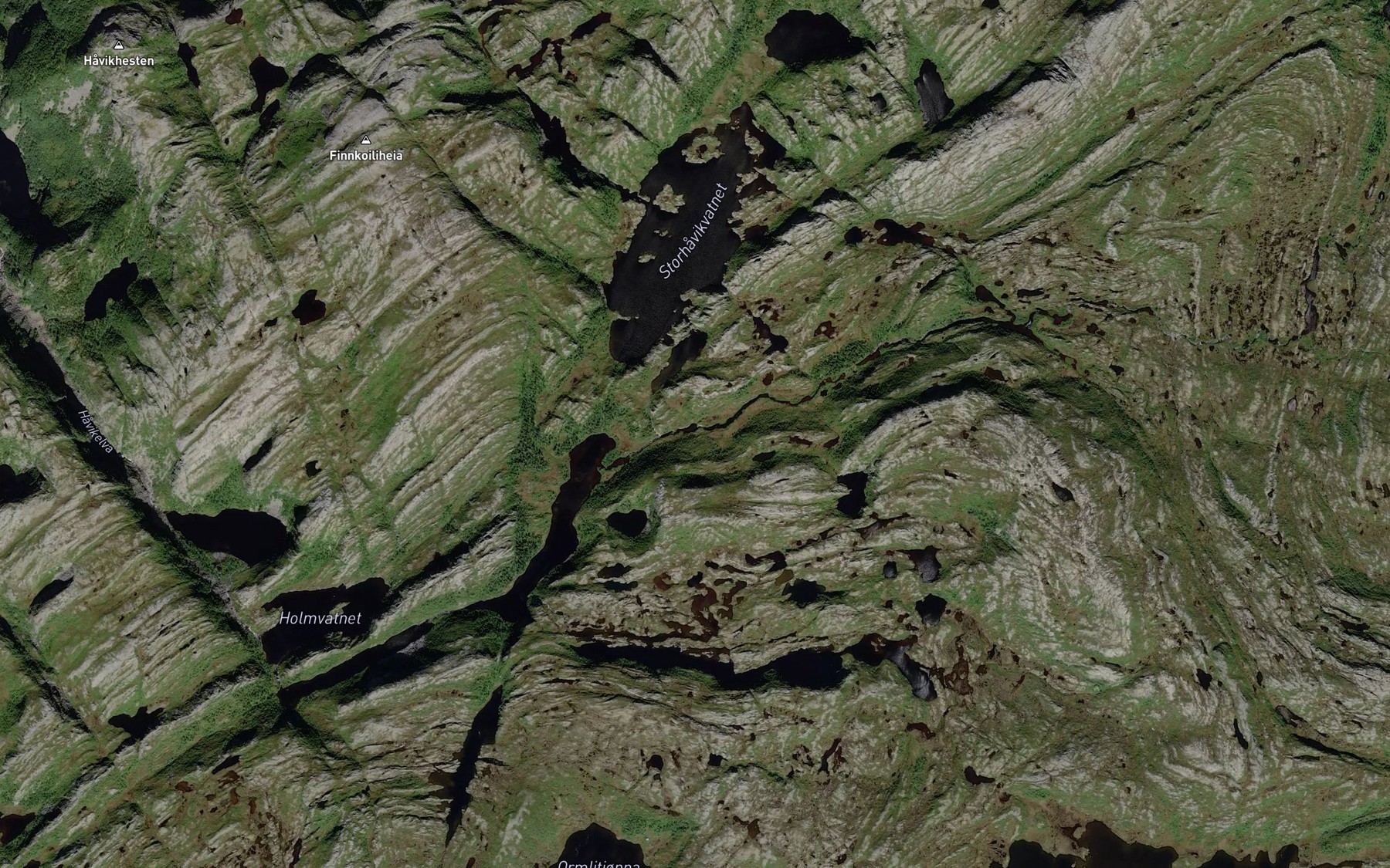 Satellite map of the Mefjellselva
