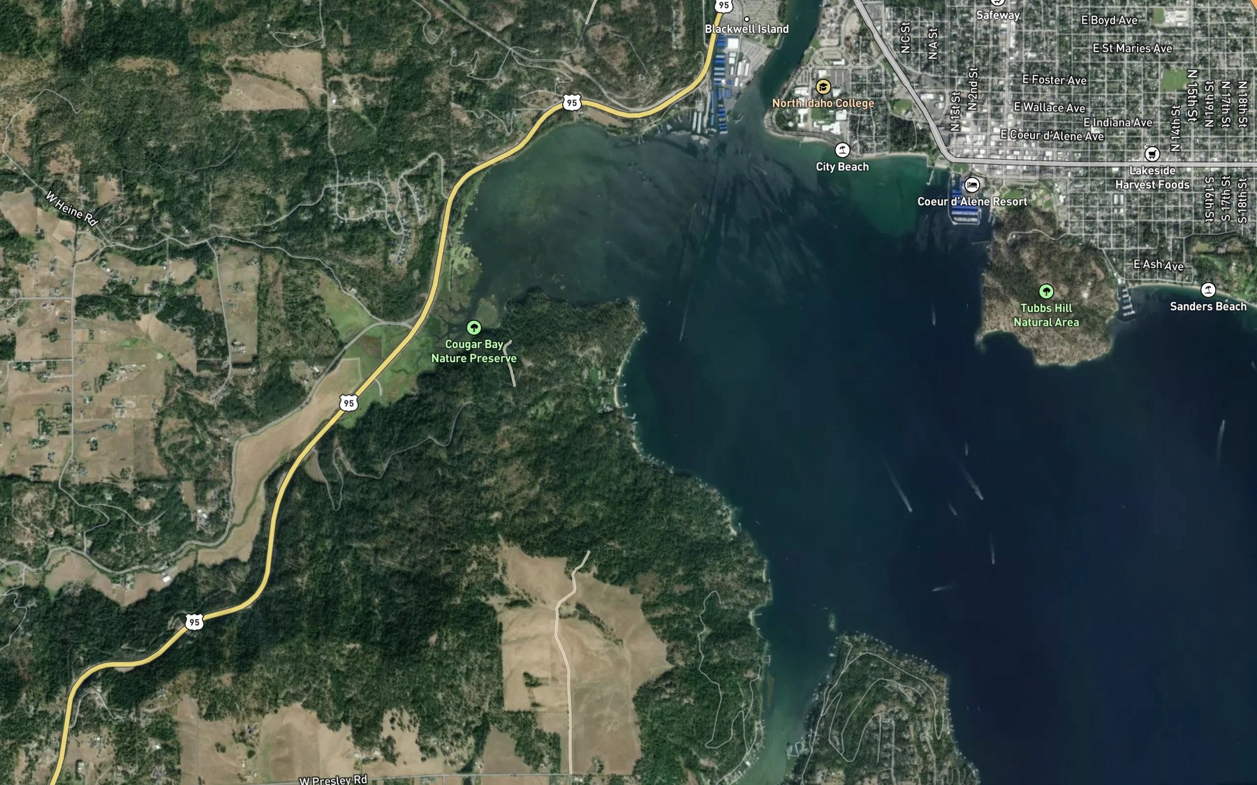 Satellite map of the Casco Bay