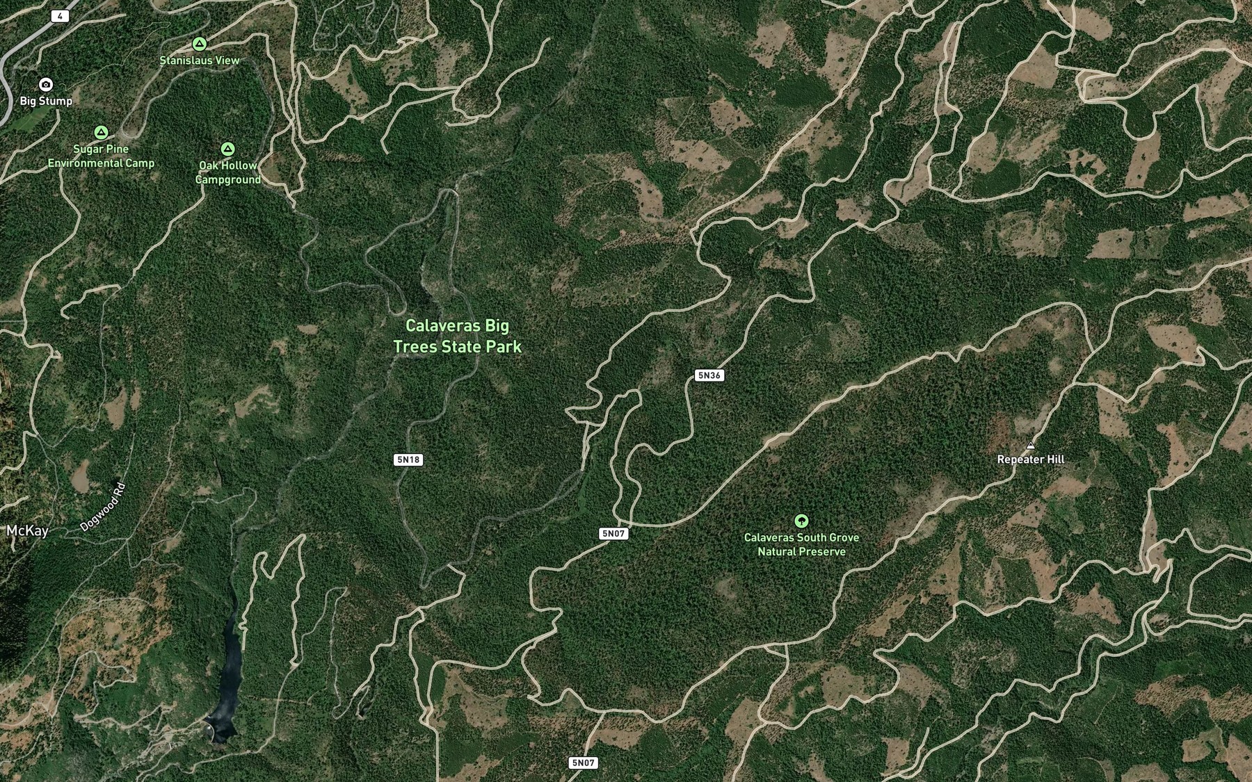Satellite map of the Million Dollar Spring