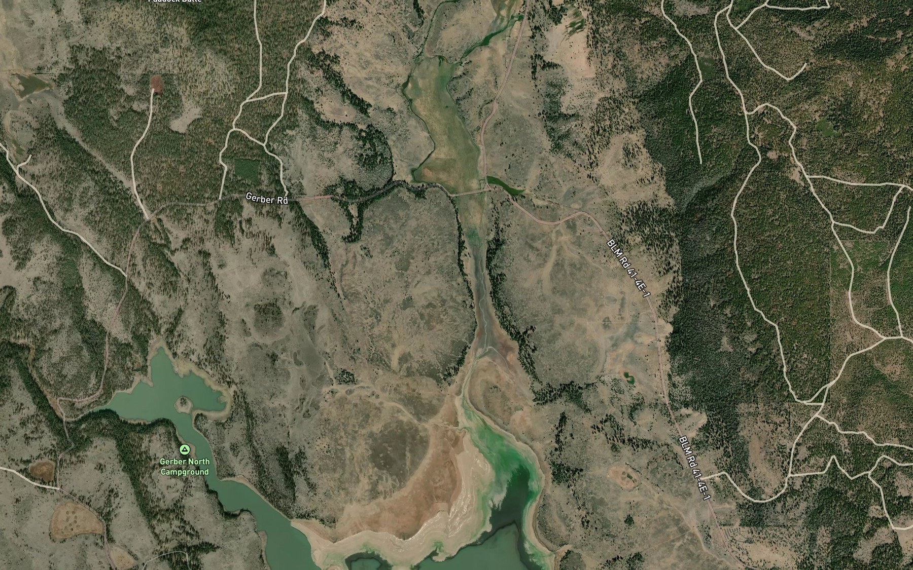 Satellite map of the Barnes Creek