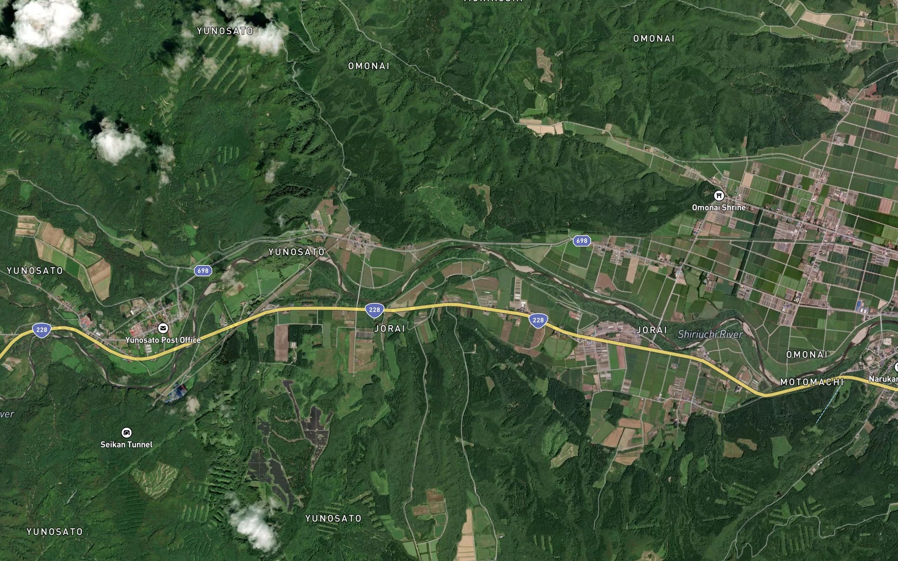 Satellite map of the Nakatorai Gawa