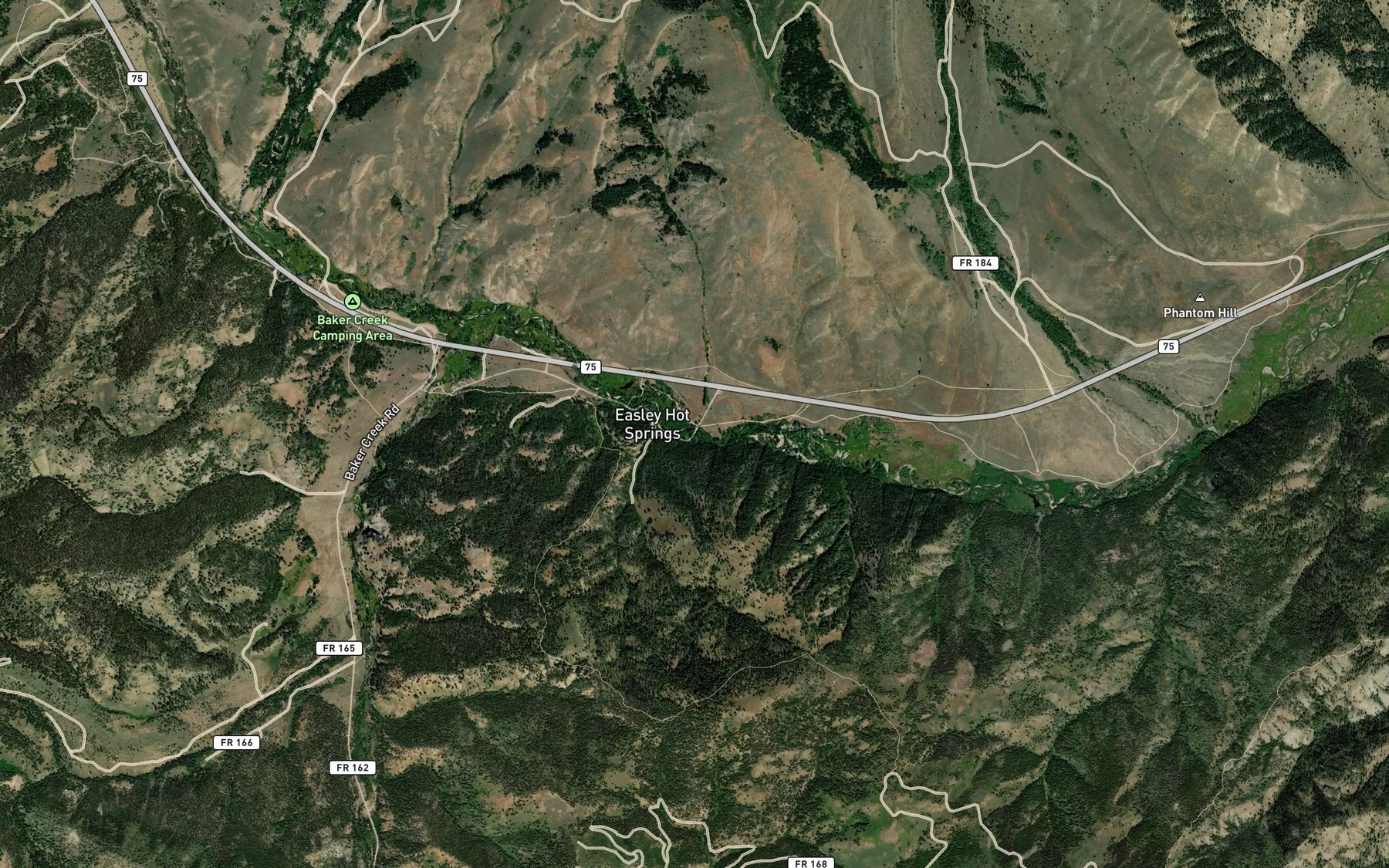 Satellite map of the Easley Creek