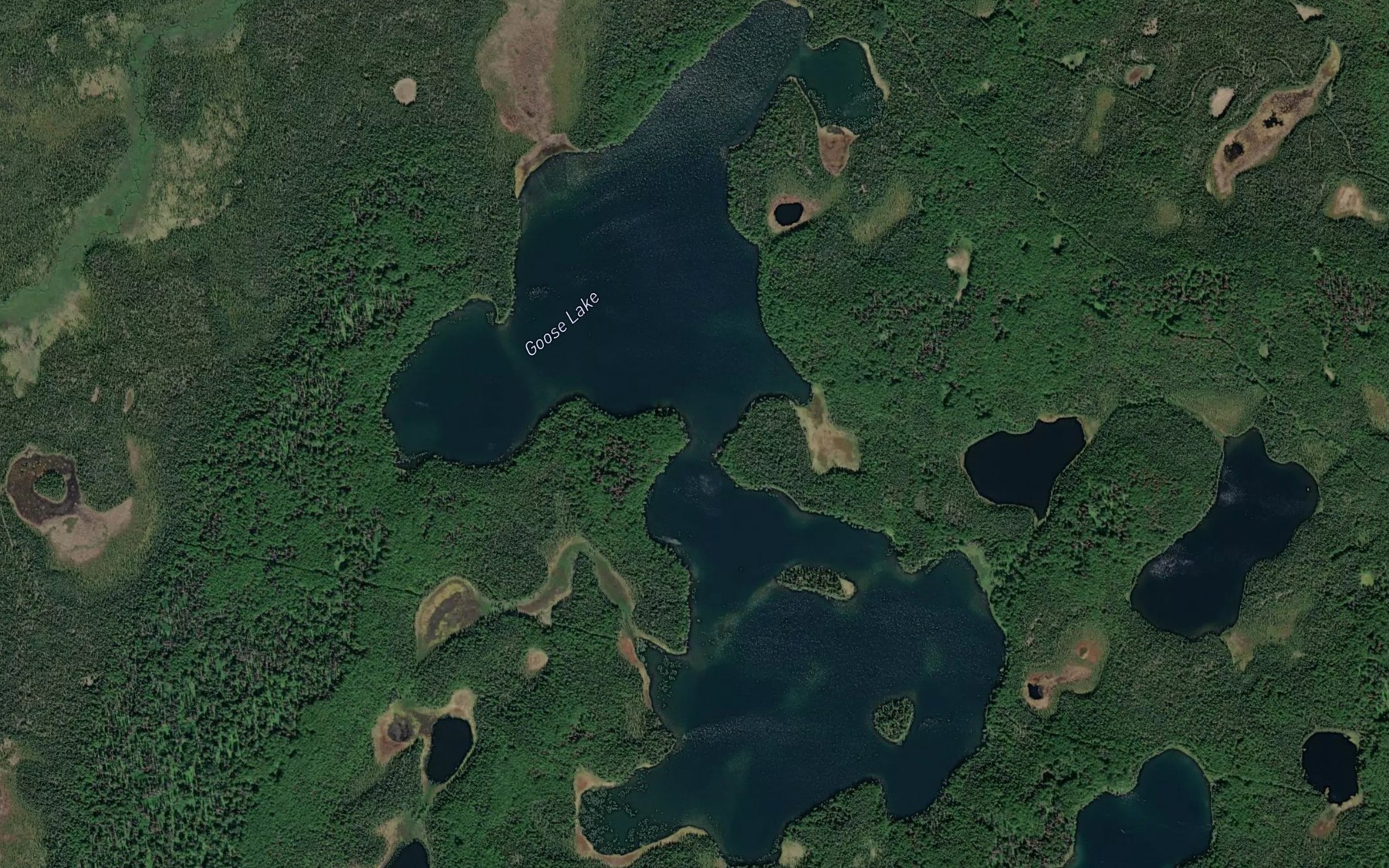Satellite map of the Goose Lake