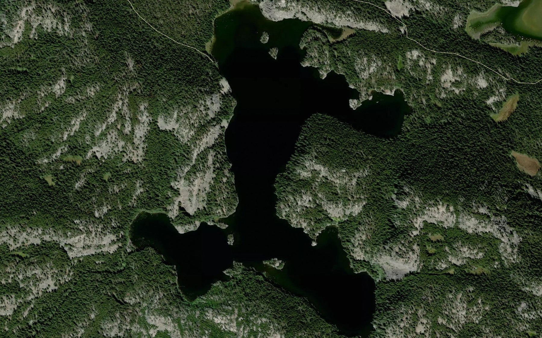 Satellite map of the Rock Island Lake