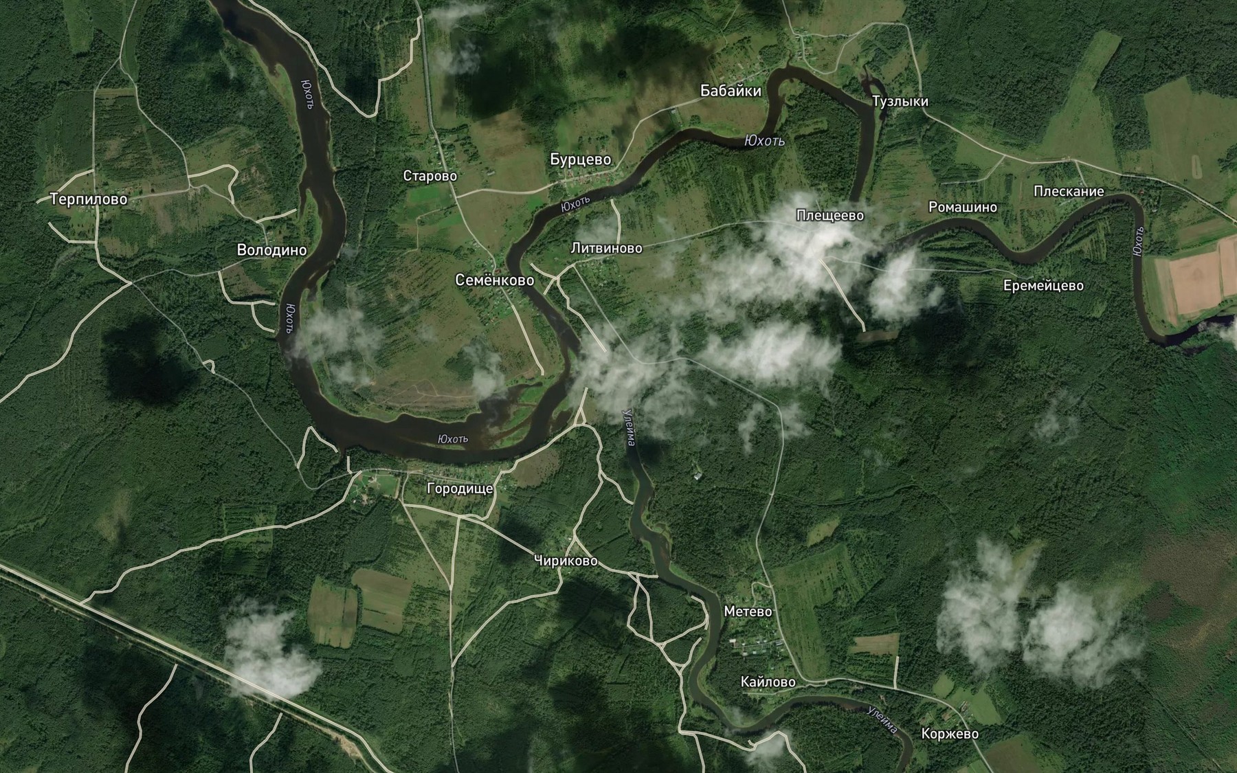 Satellite map of the Uleyma