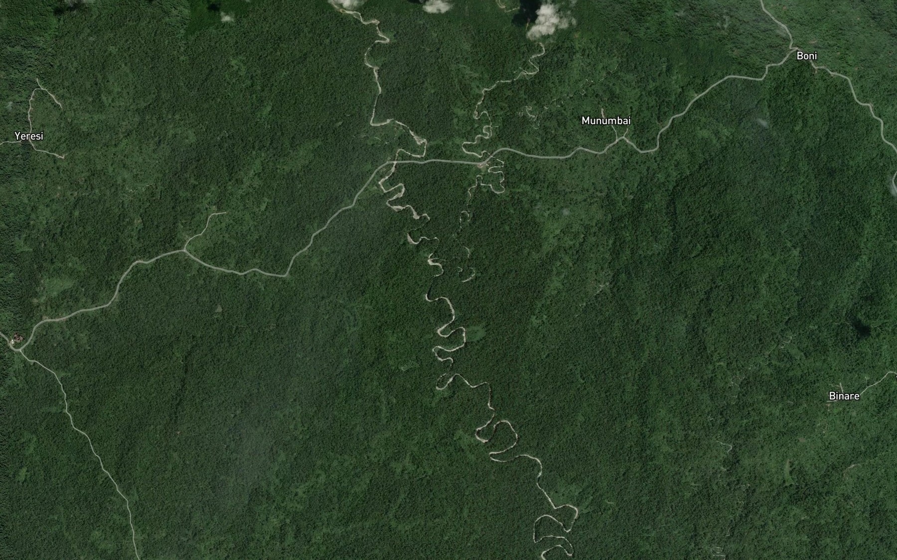 Satellite map of the East Branch Wagasu River