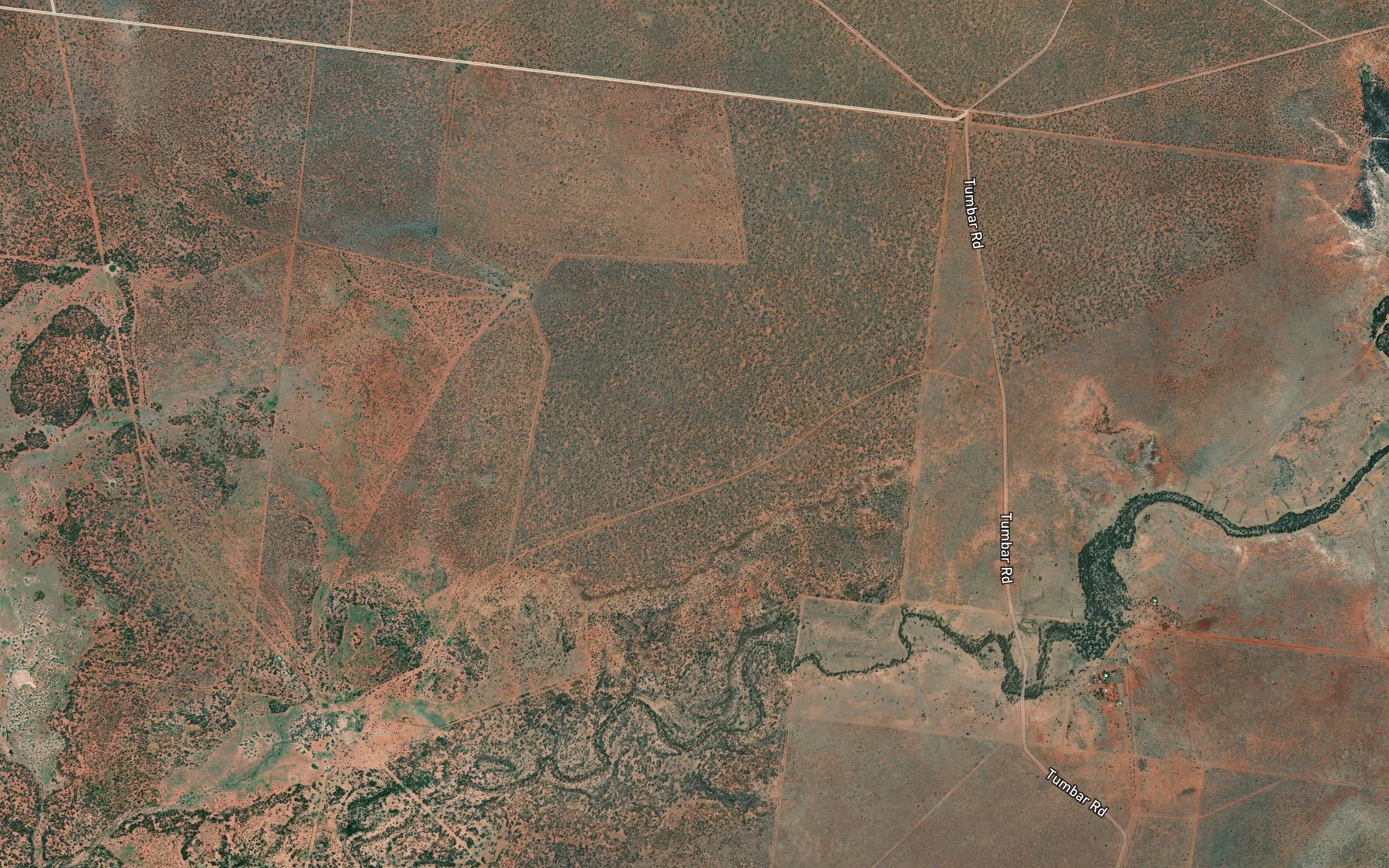Satellite map of the Paradise Creek