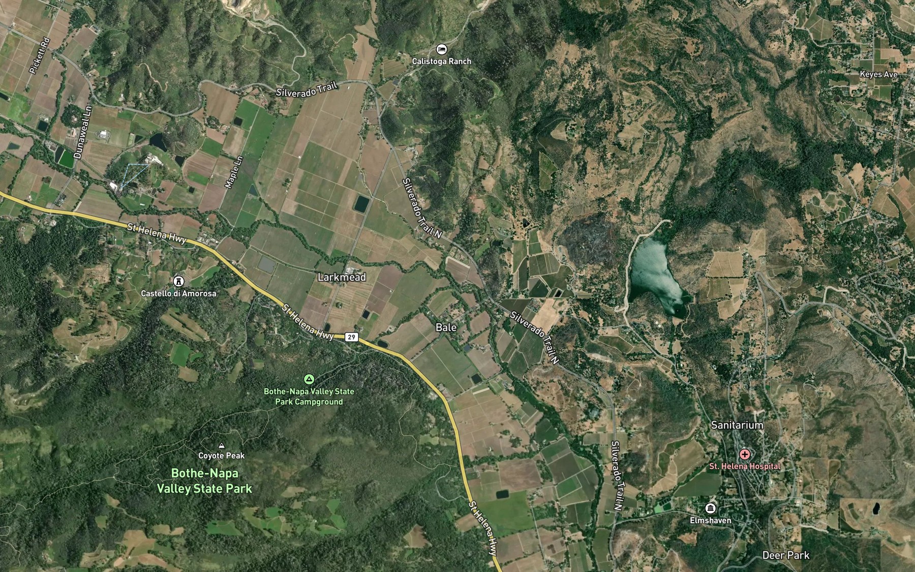 Satellite map of the Ritchey Creek