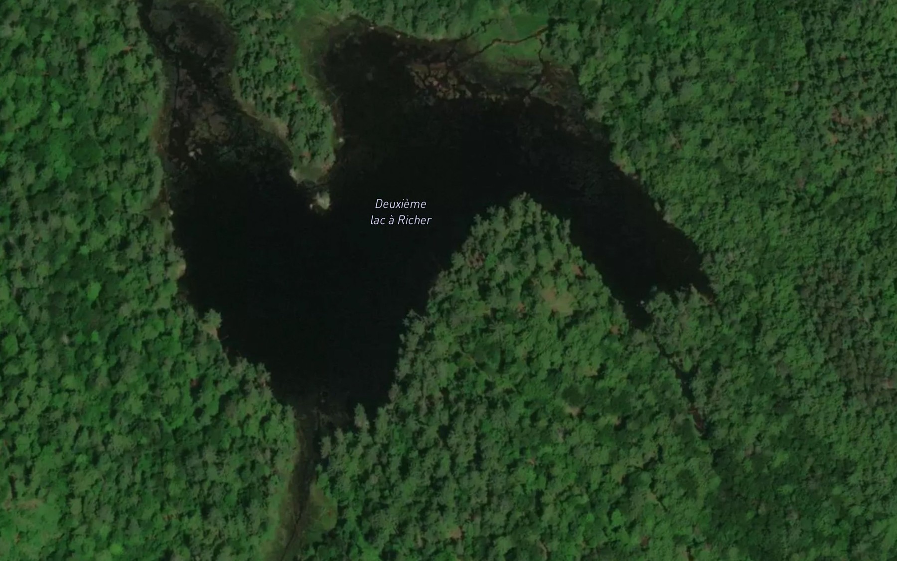 Satellite map of the Deuxieme lac a Richer