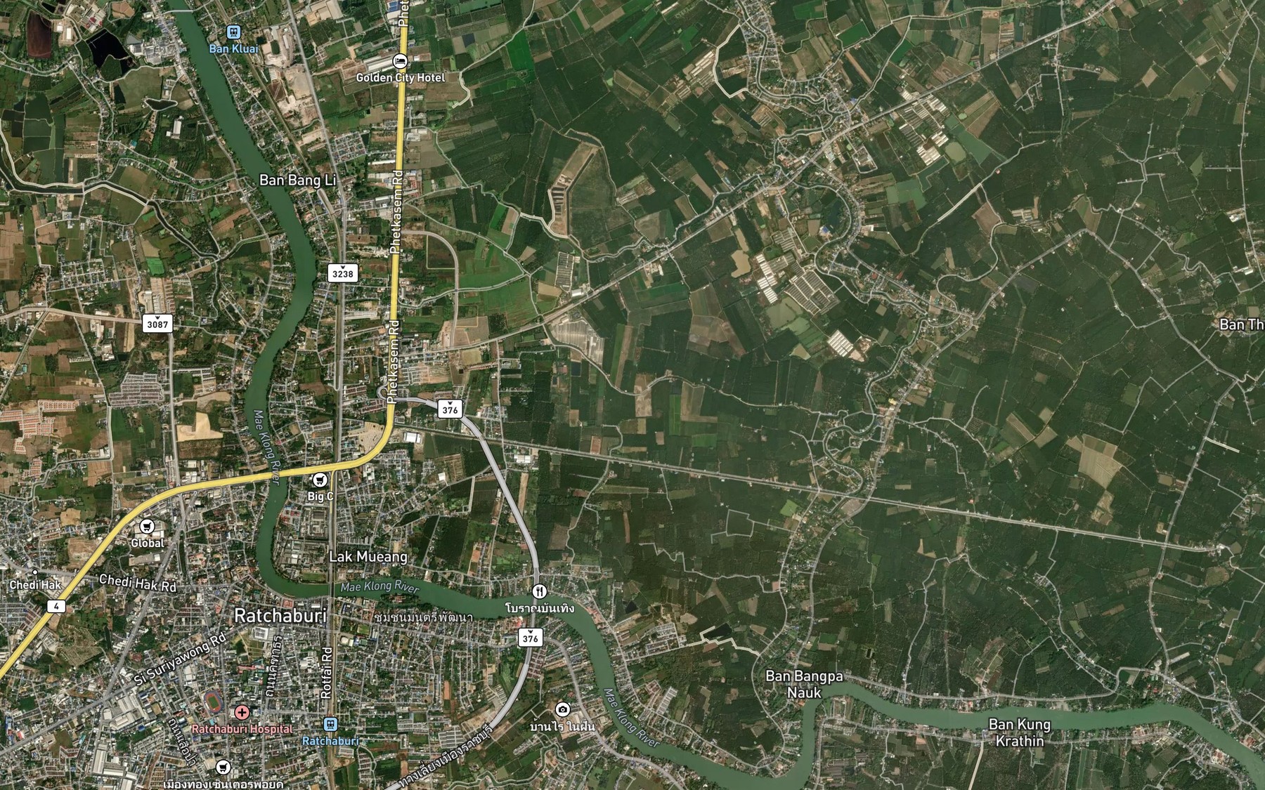 Satellite map of the Lam Rang Kradi