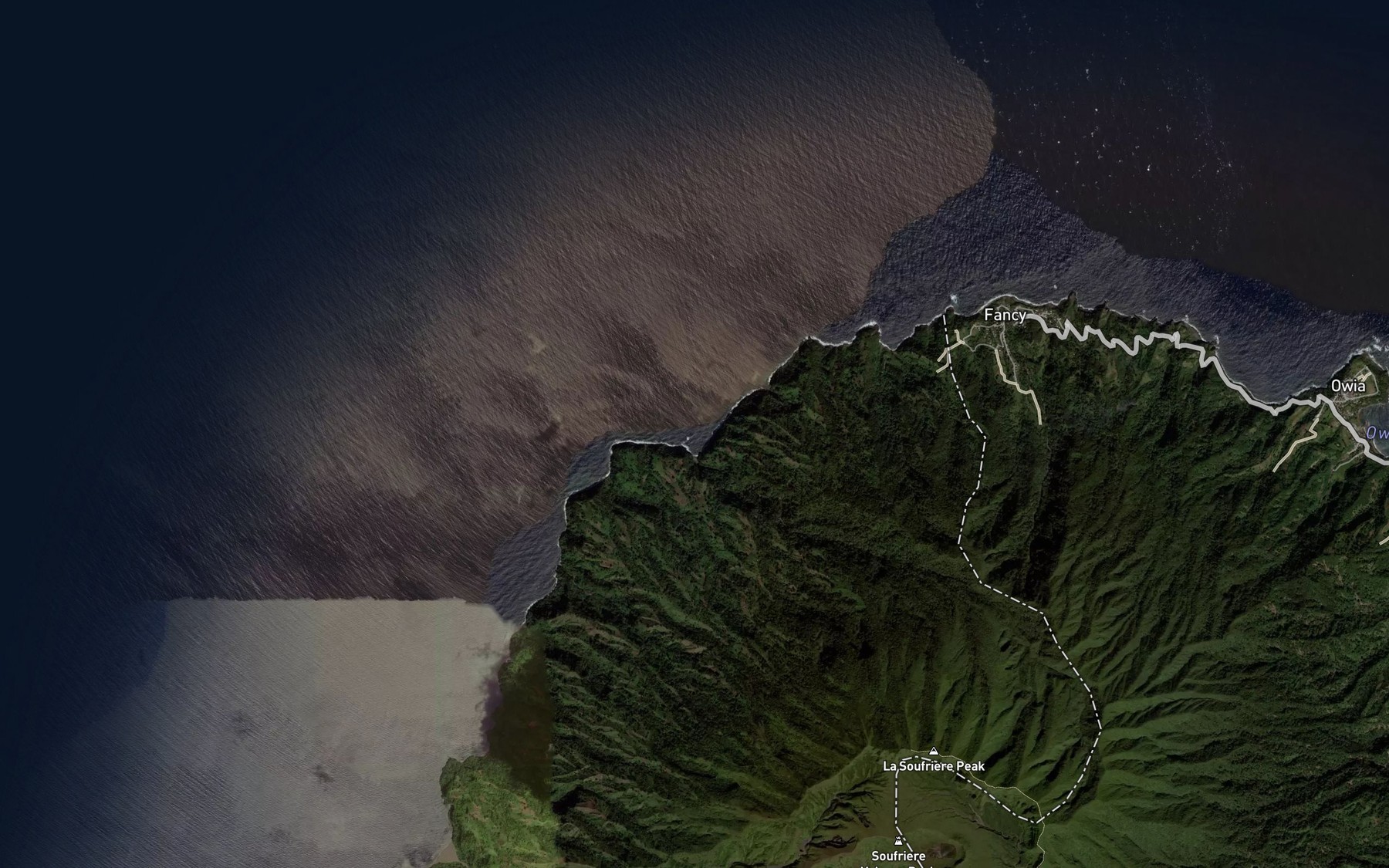Satellite map of the Baleine Bay