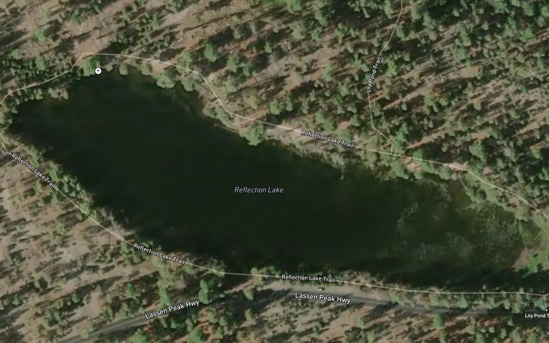 Satellite map of the Reflection Lake