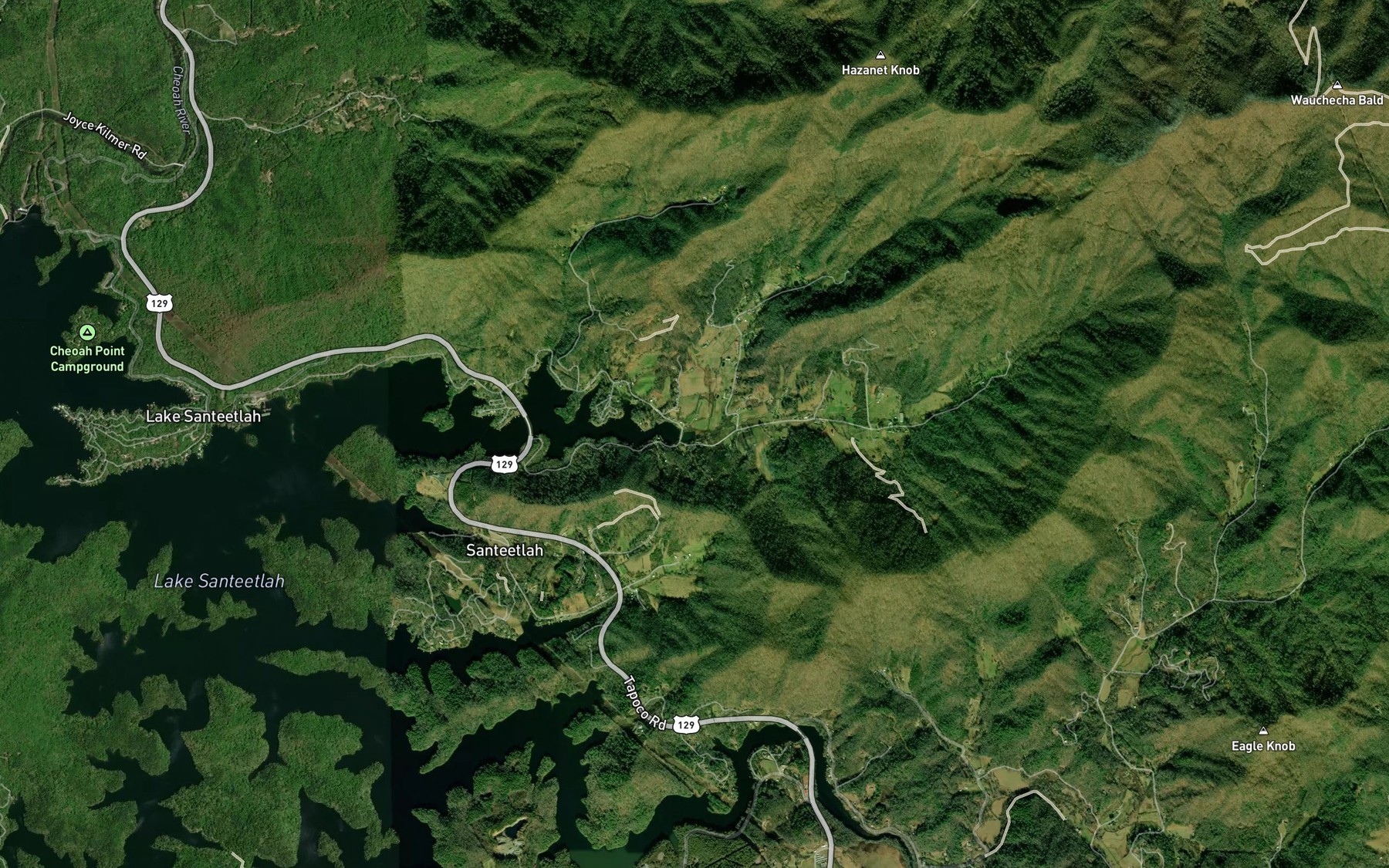 Satellite map of the Ollie Creek