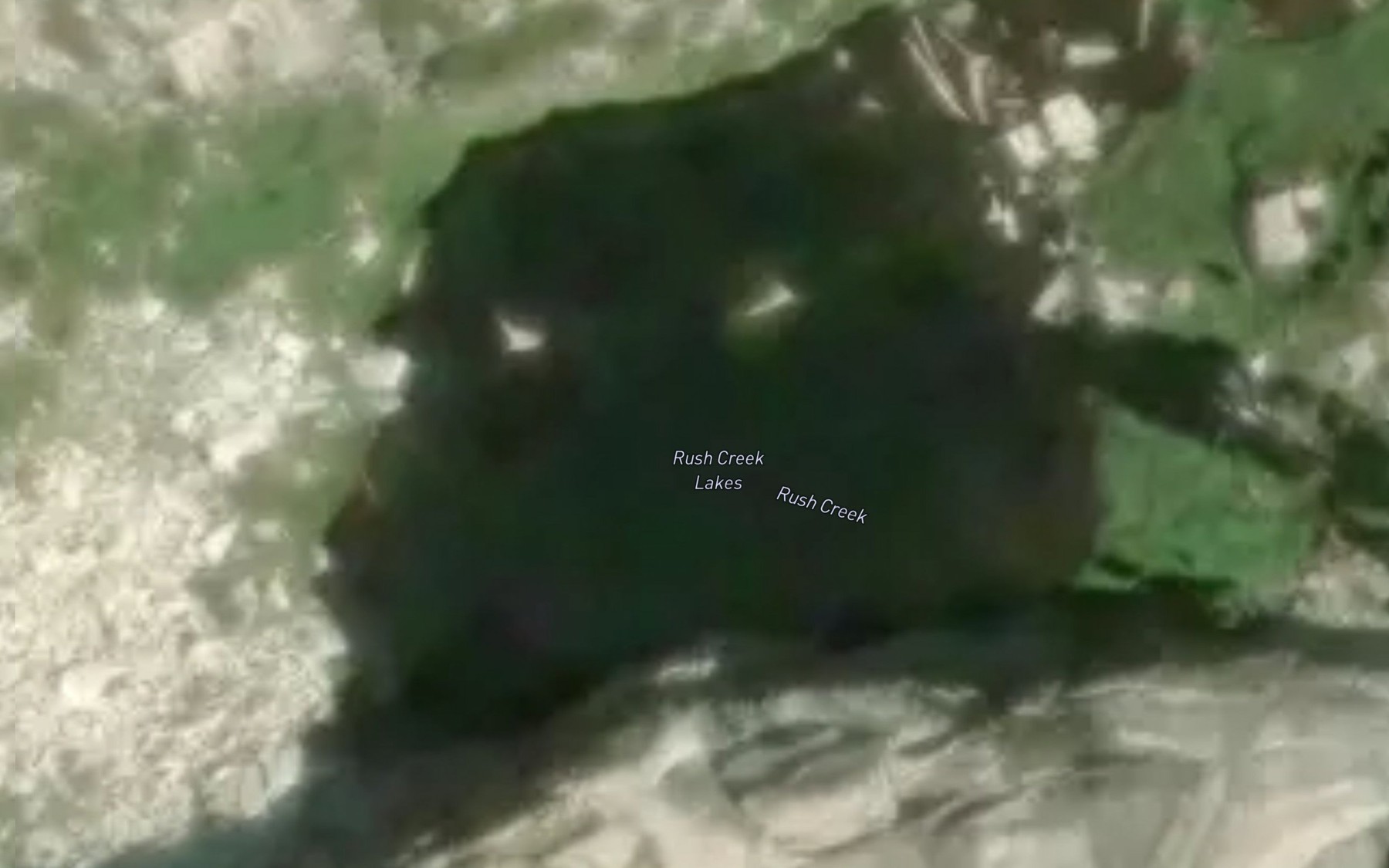 Satellite map of the Rush Creek Lakes