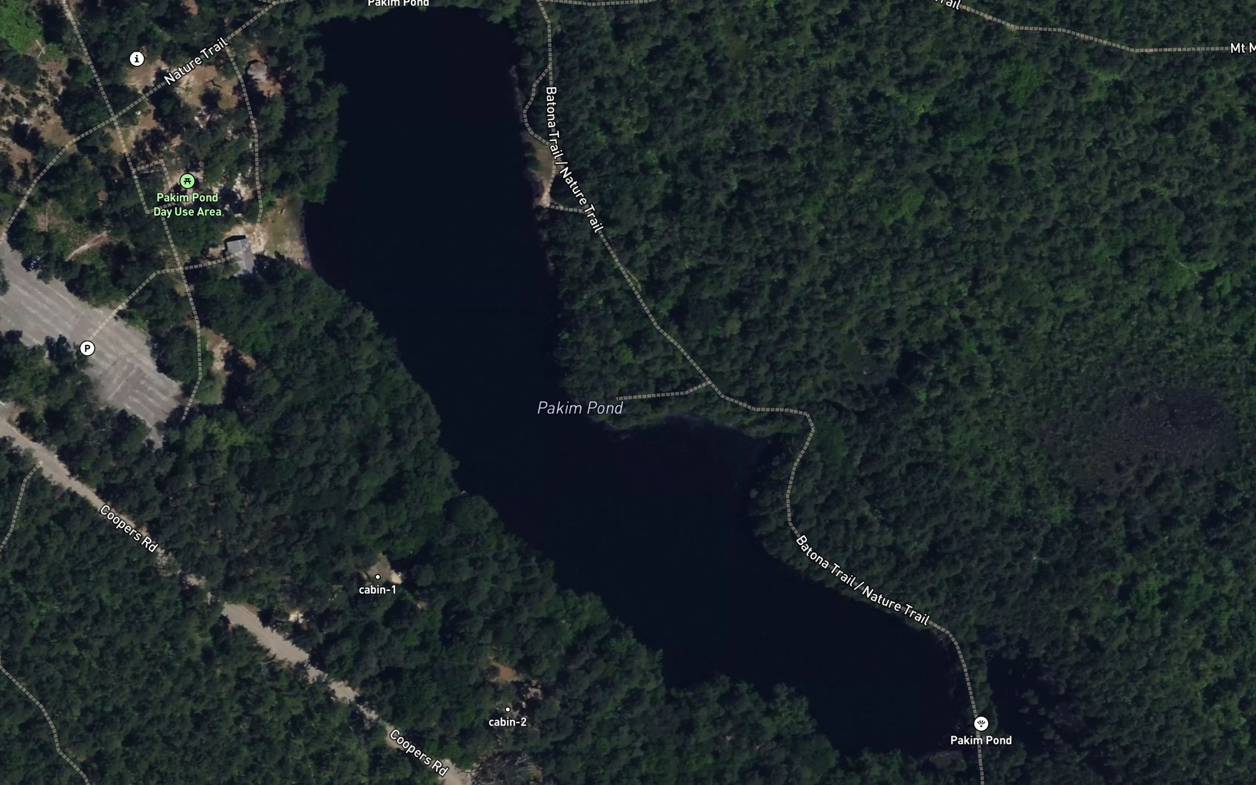 Satellite map of the Pakim Pond