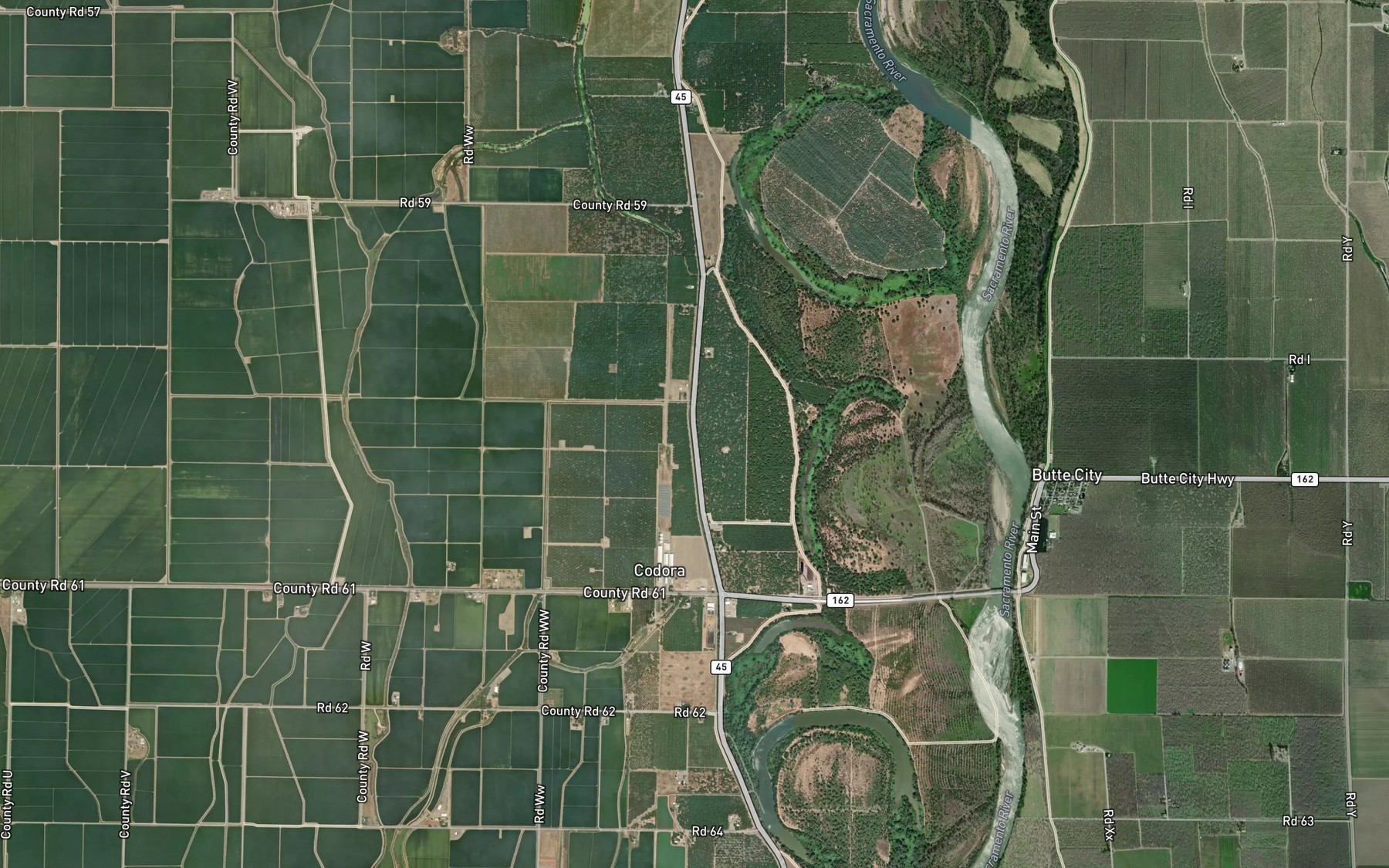 Satellite map of the River Branch Canal