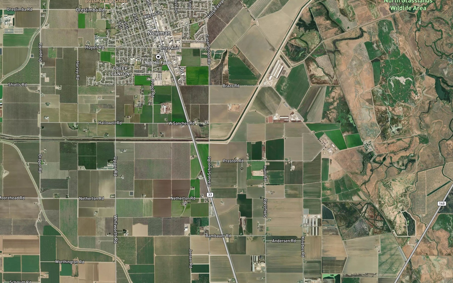 Satellite map of the Newman Waste-Way