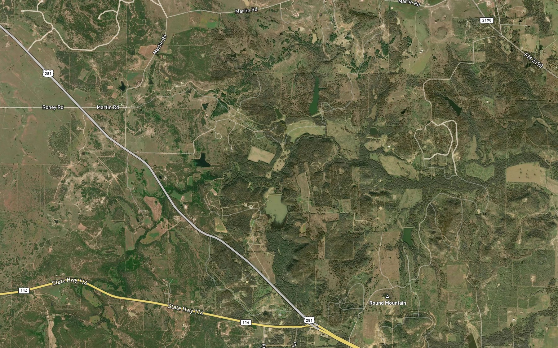 Satellite map of the Henderson Creek
