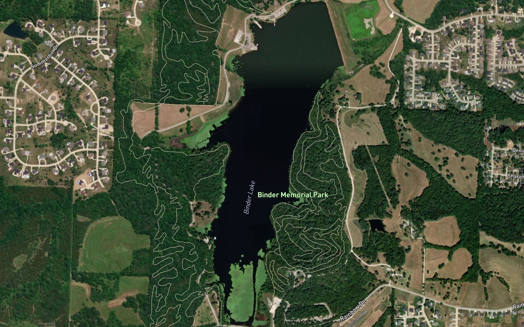 Satellite map of the Binder Lake