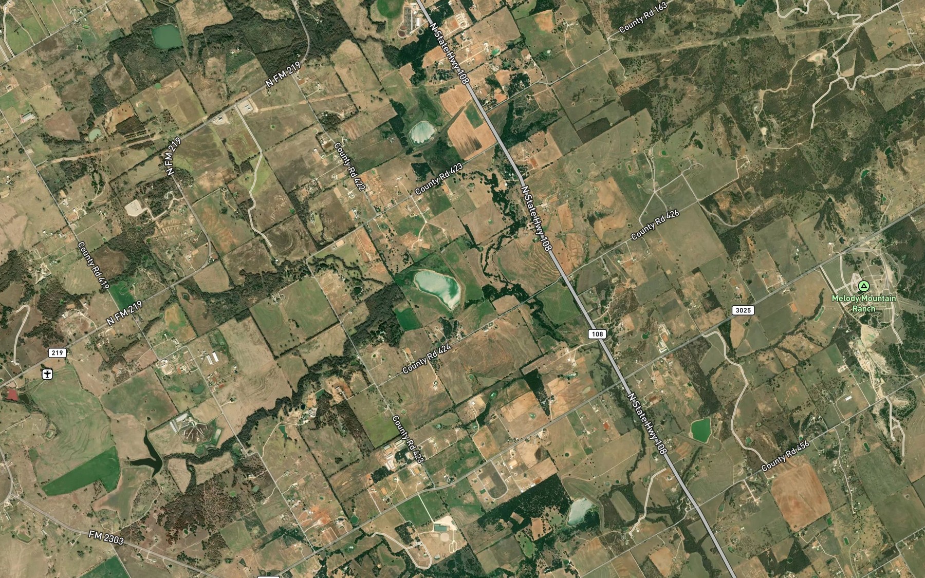 Satellite map of the Soil Conservation Service Site 3 Reservoir