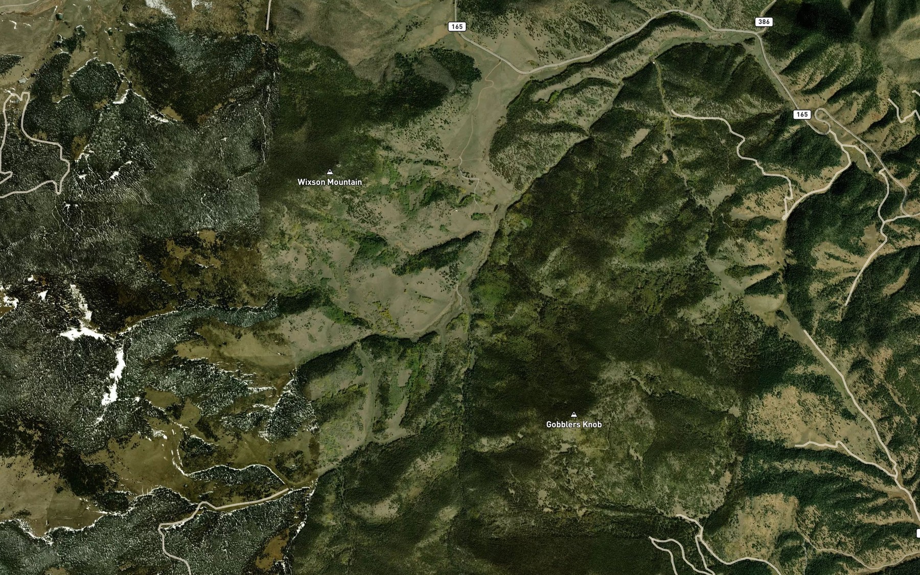 Satellite map of the Little Froze Creek