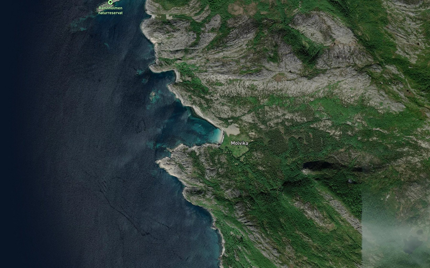Satellite map of the Moldvika