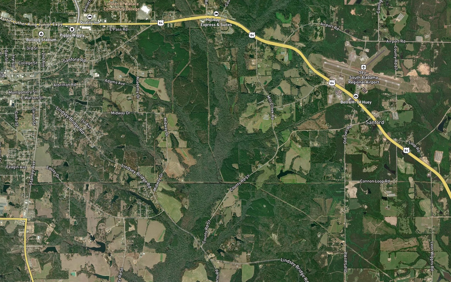 Satellite map of the Mill Creek