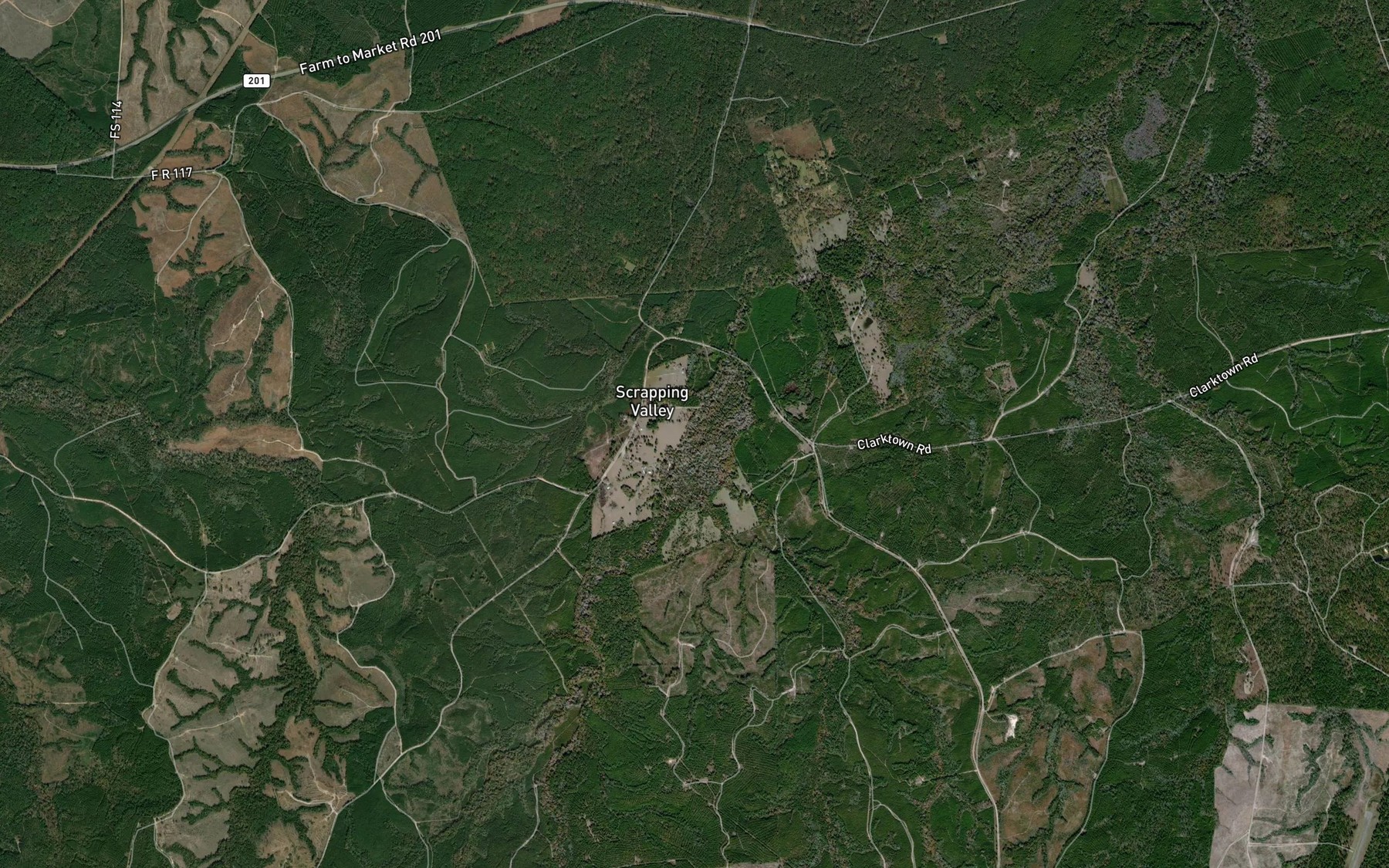 Satellite map of the Rock Creek