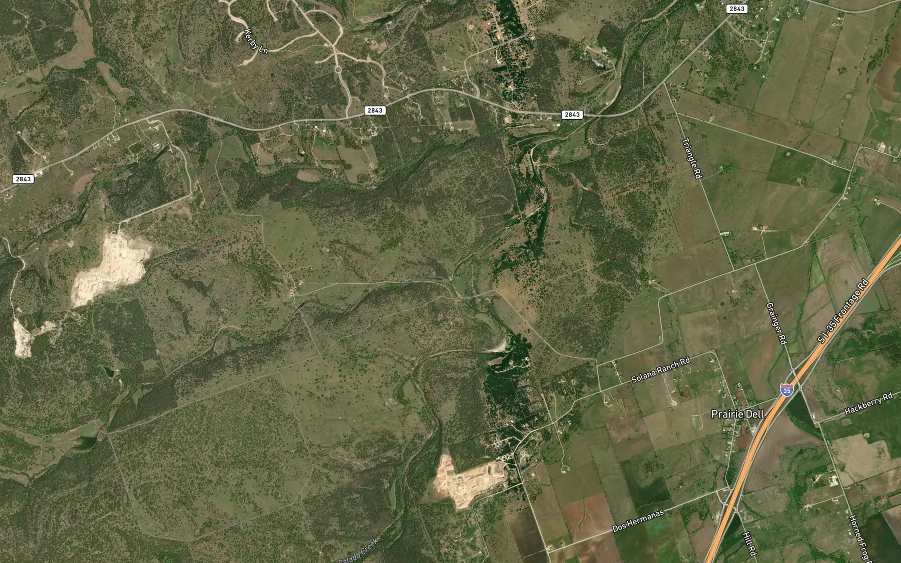 Satellite map of the Rumsey Creek