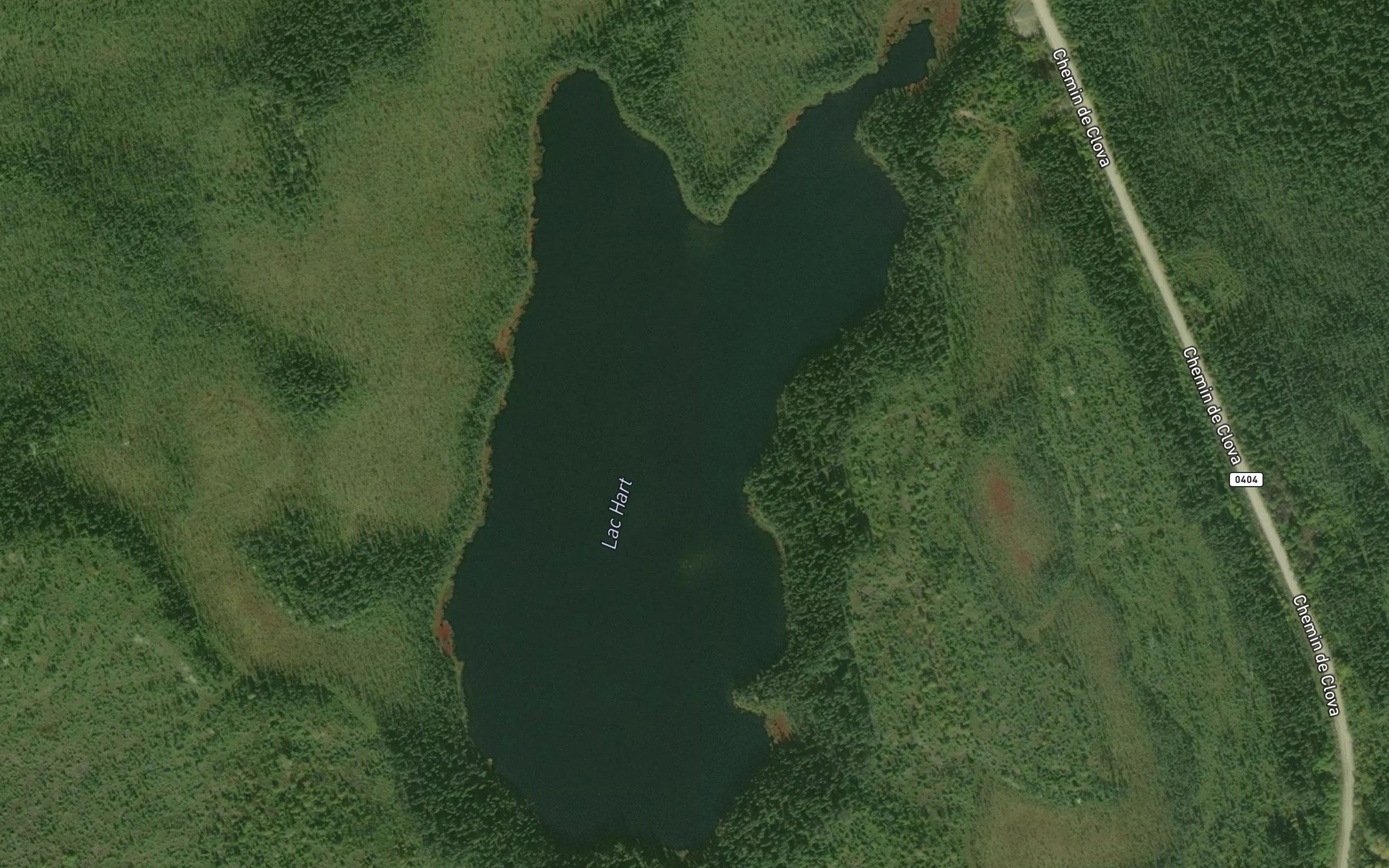 Satellite map of the Lac Hart
