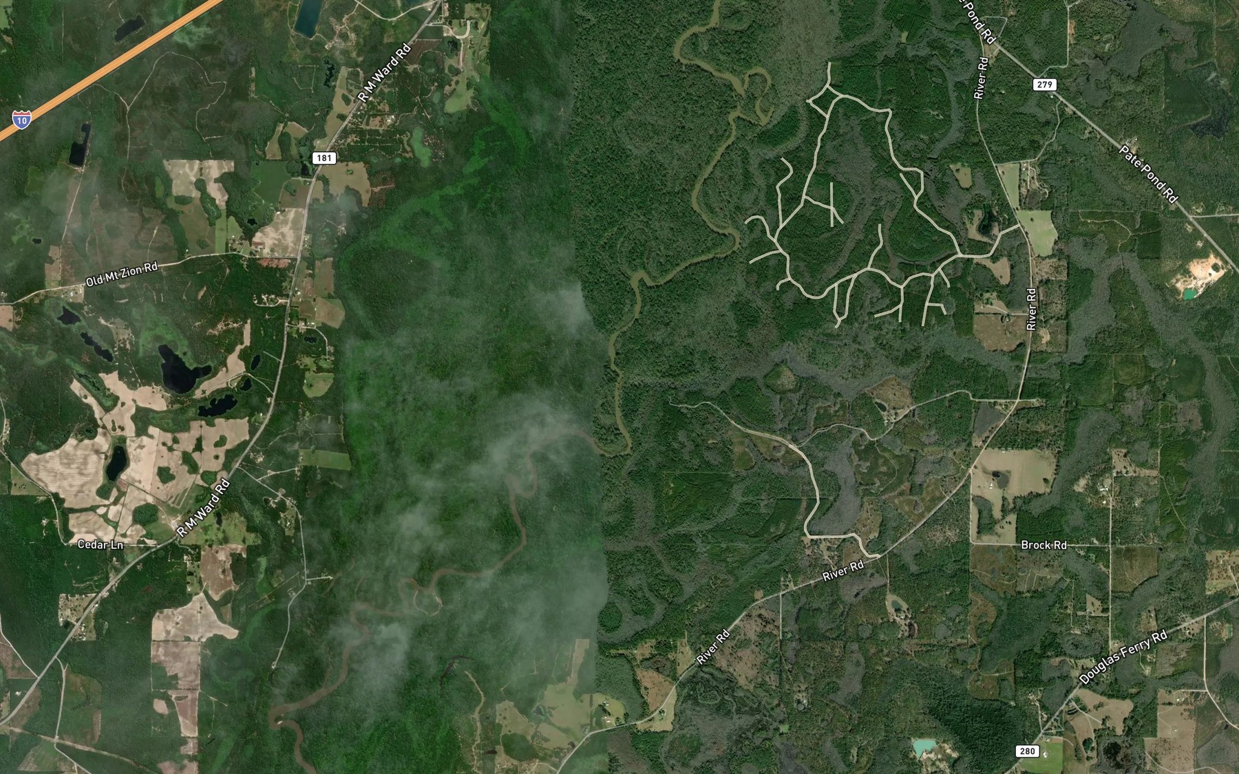 Satellite map of the Gum Creek
