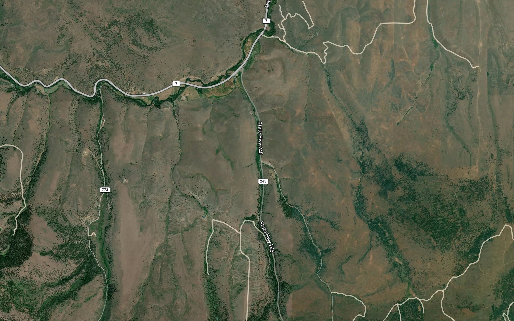 Satellite map of the Trail Creek