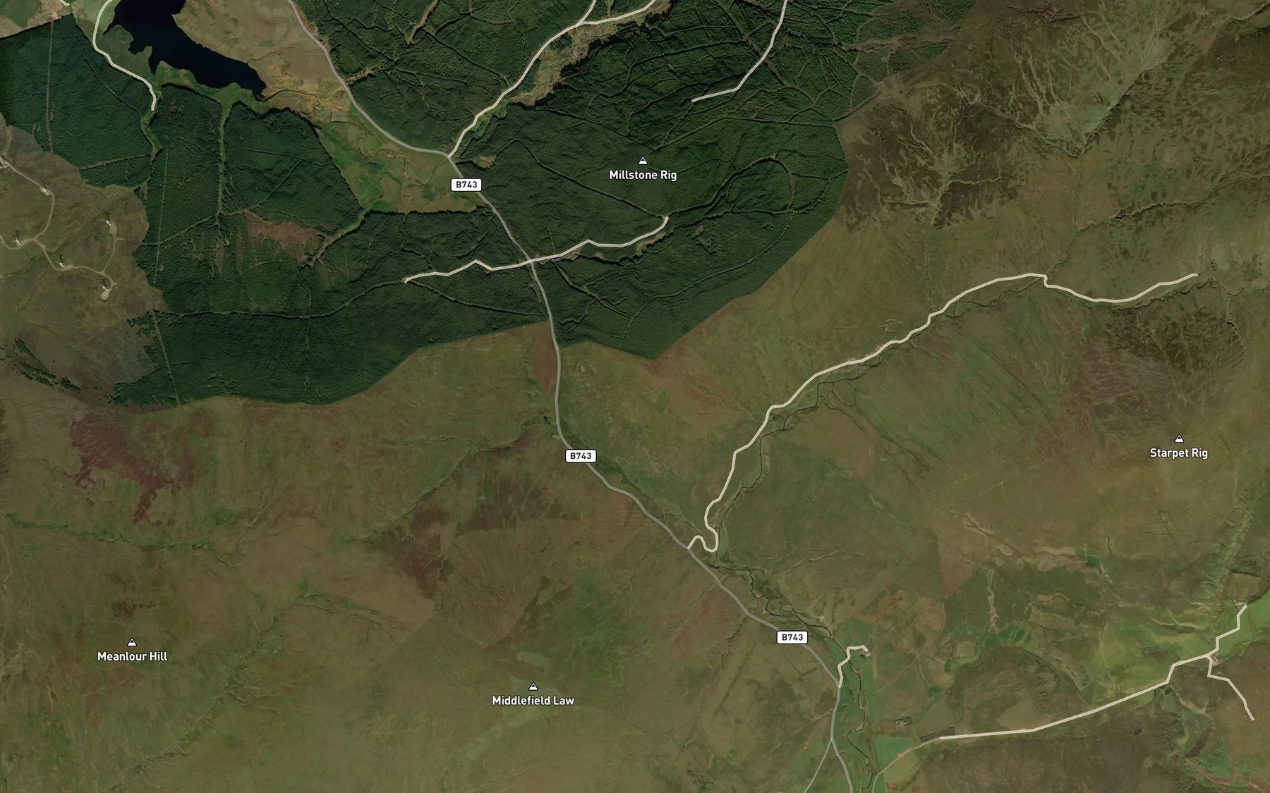 Satellite map of the Dippal Burn
