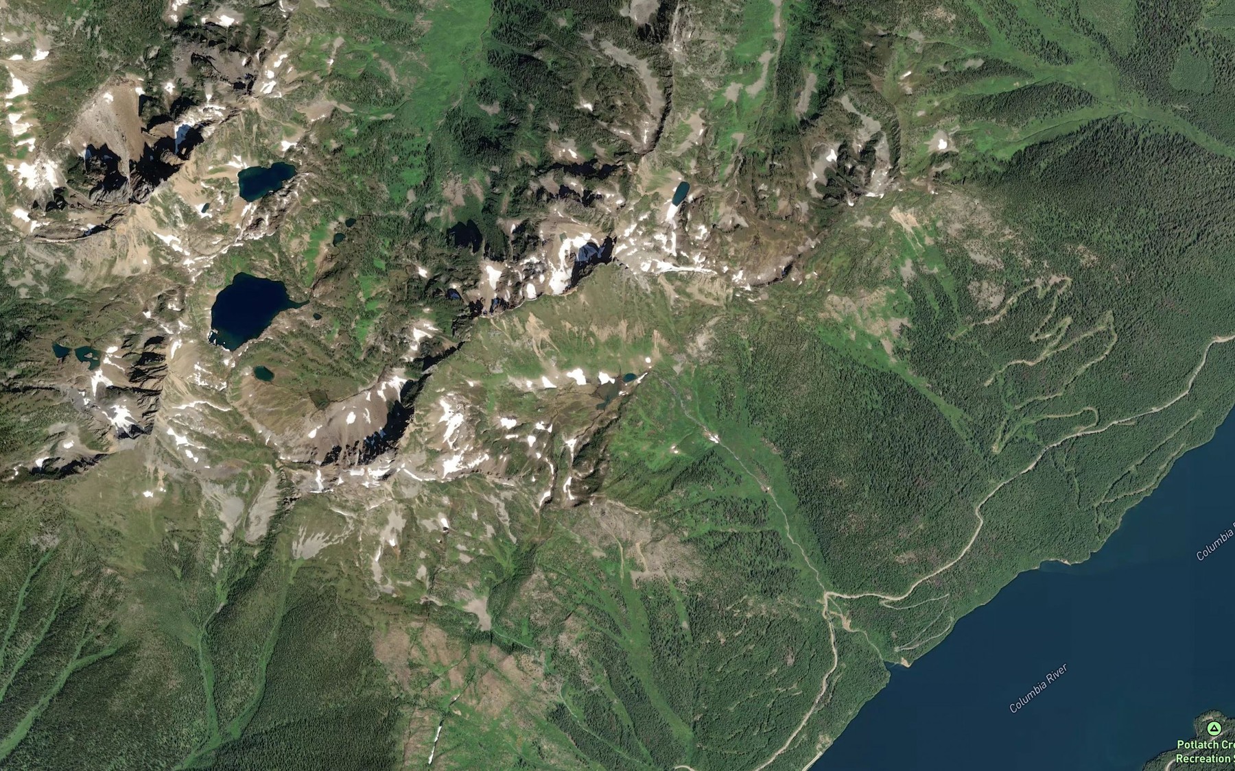 Satellite map of the Little Chief Lake