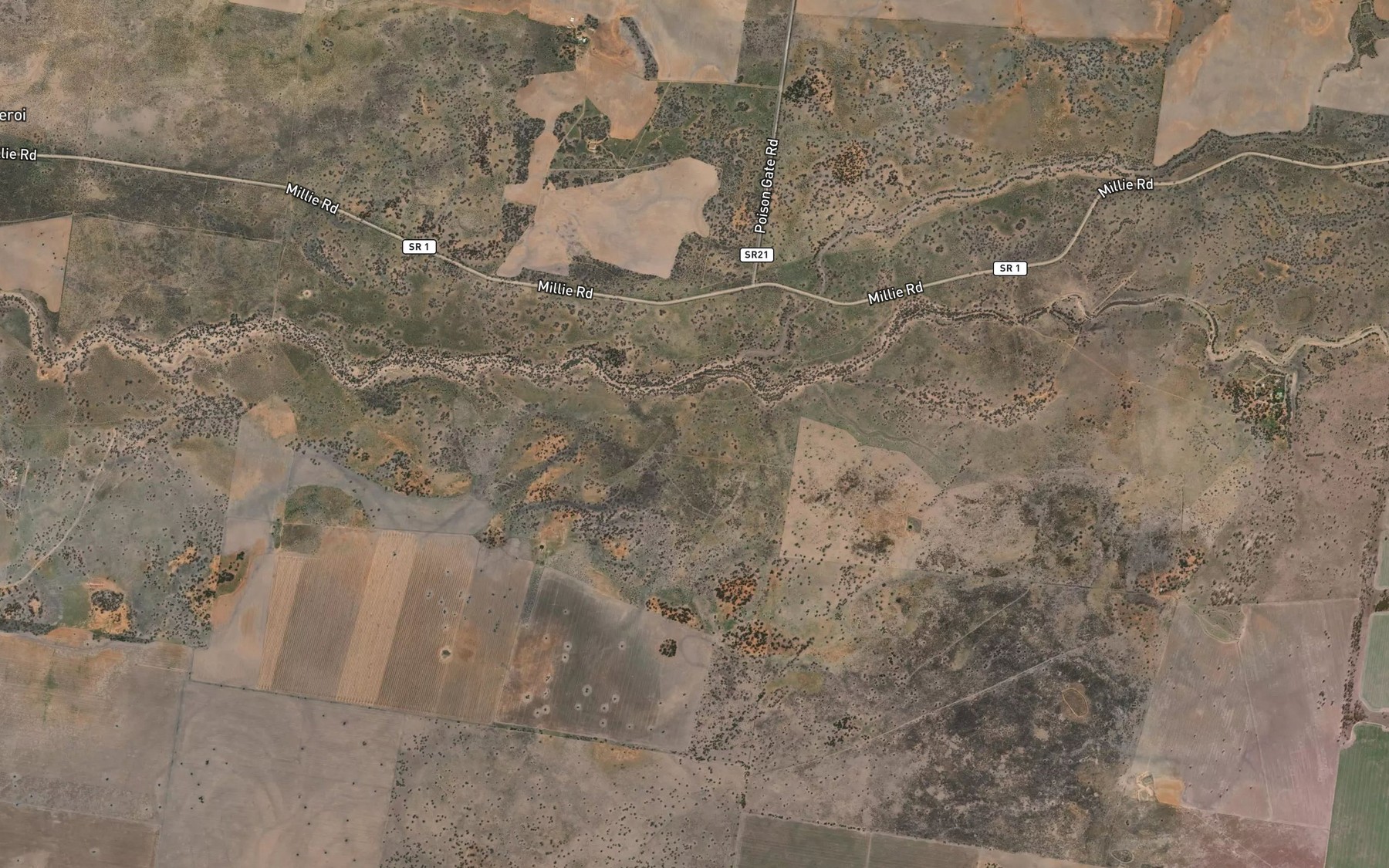 Satellite map of the Doorabeeba Creek