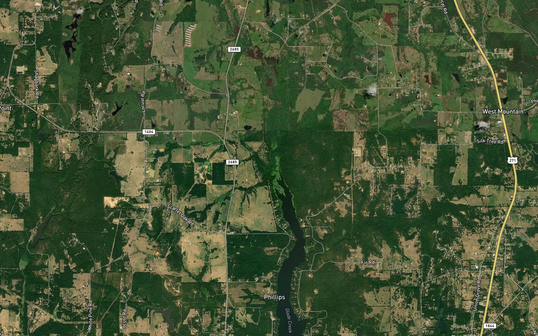 Satellite map of the Mitchell Branch