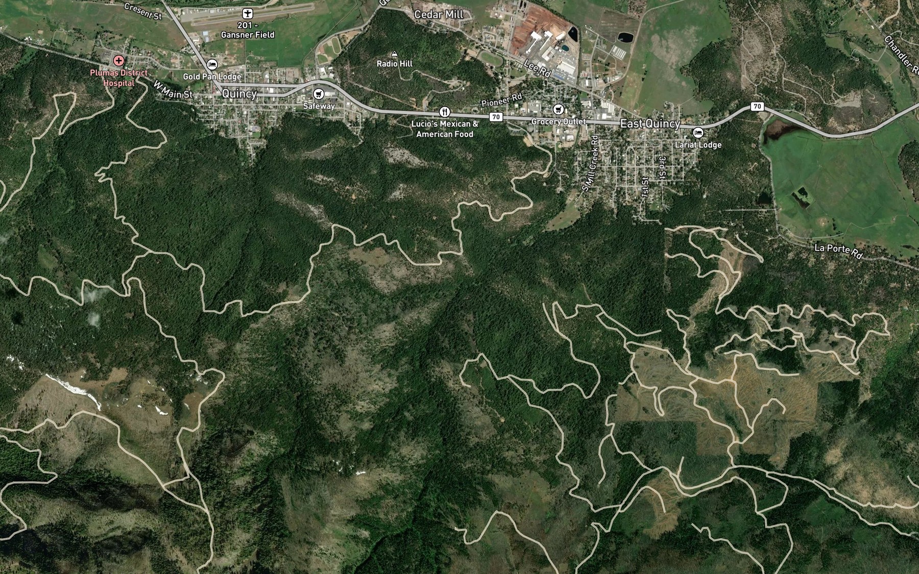Satellite map of the West Branch Mill Creek