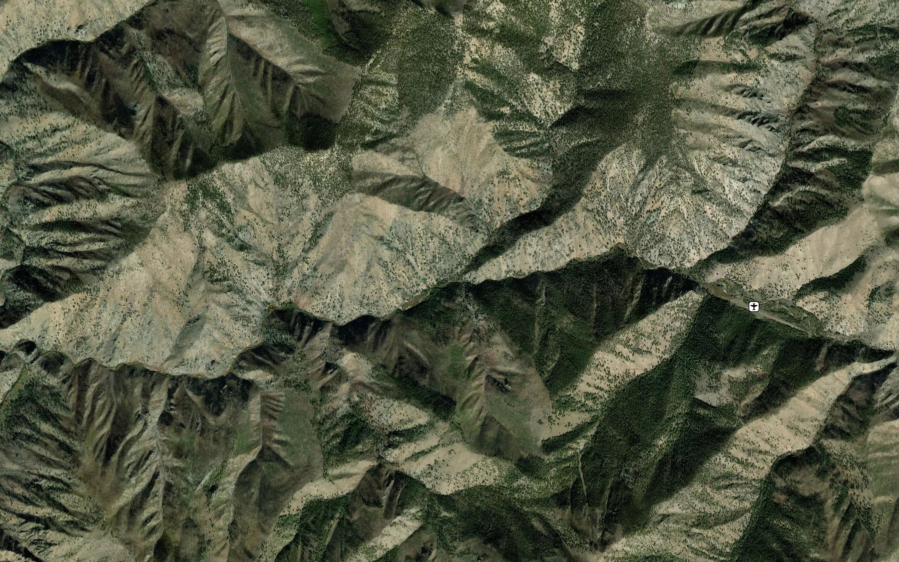 Satellite map of the Bridge Creek