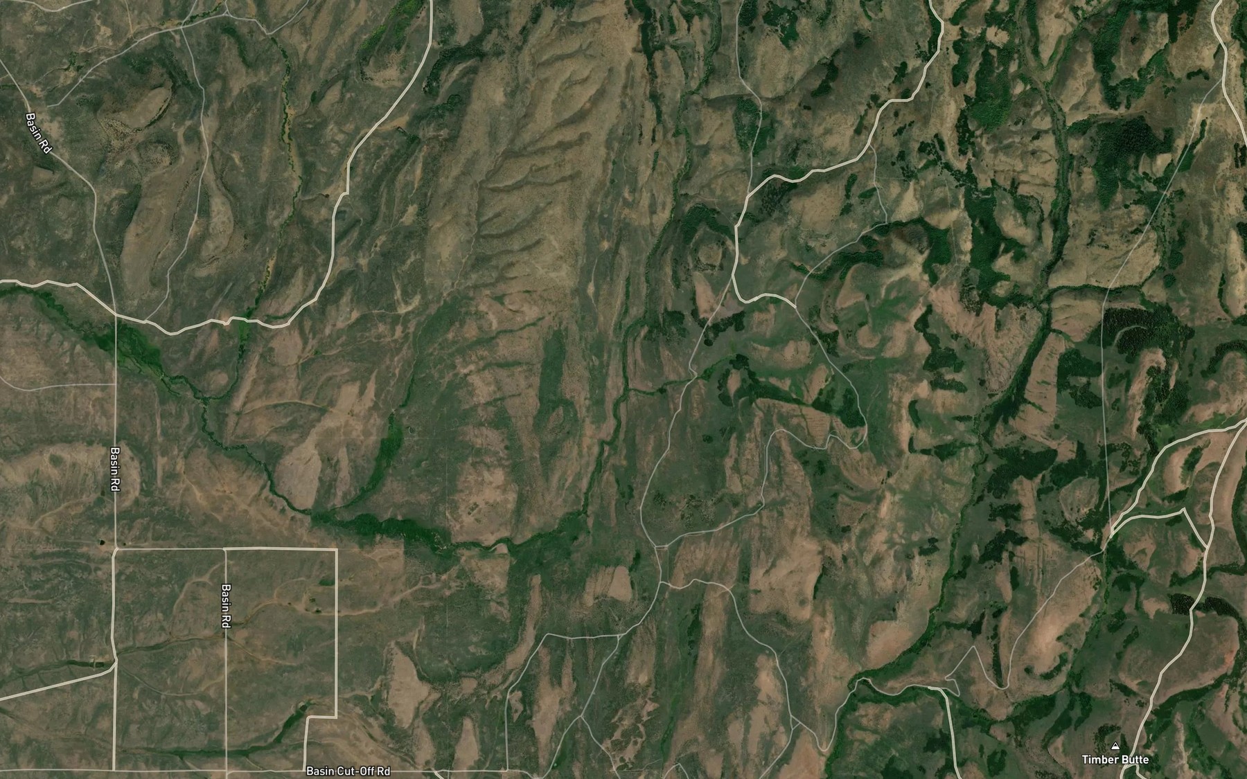 Satellite map of the Sheep Spring Creek